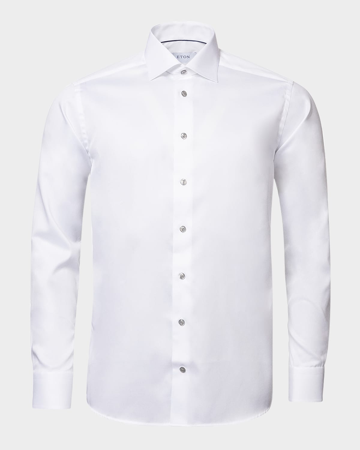 Shop Eton Men's Slim Fit Twill Dress Shirt In White/grey