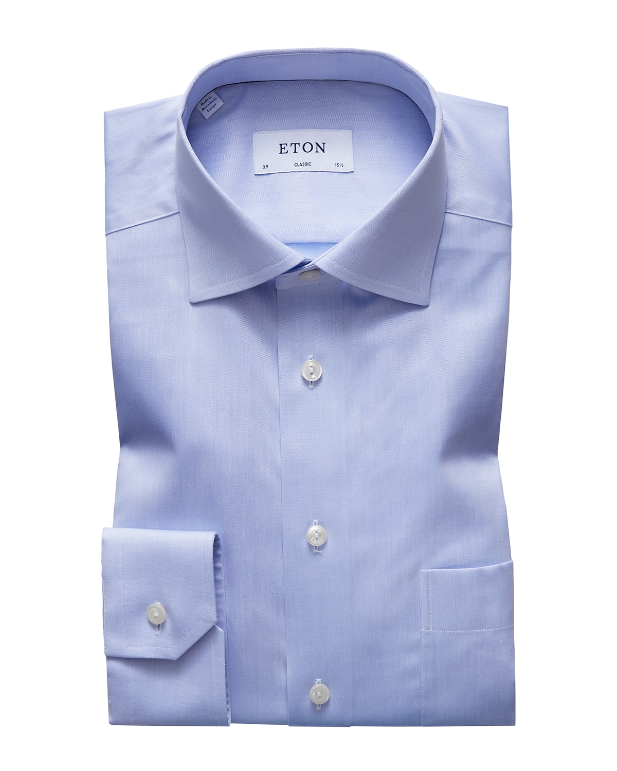 Shop Eton Men's Classic-fit Twill Dress Shirt In Light Blue
