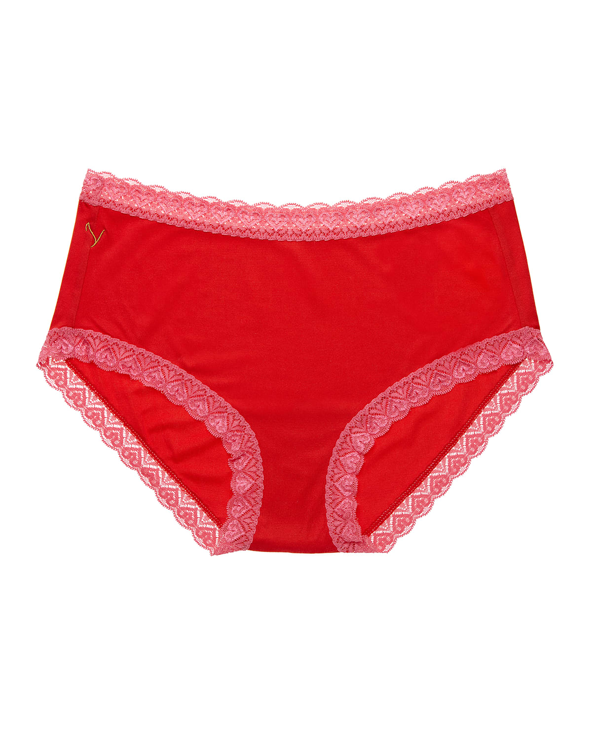 Uwila Warrior Soft Silks Lace-trim Bikini Briefs In Red
