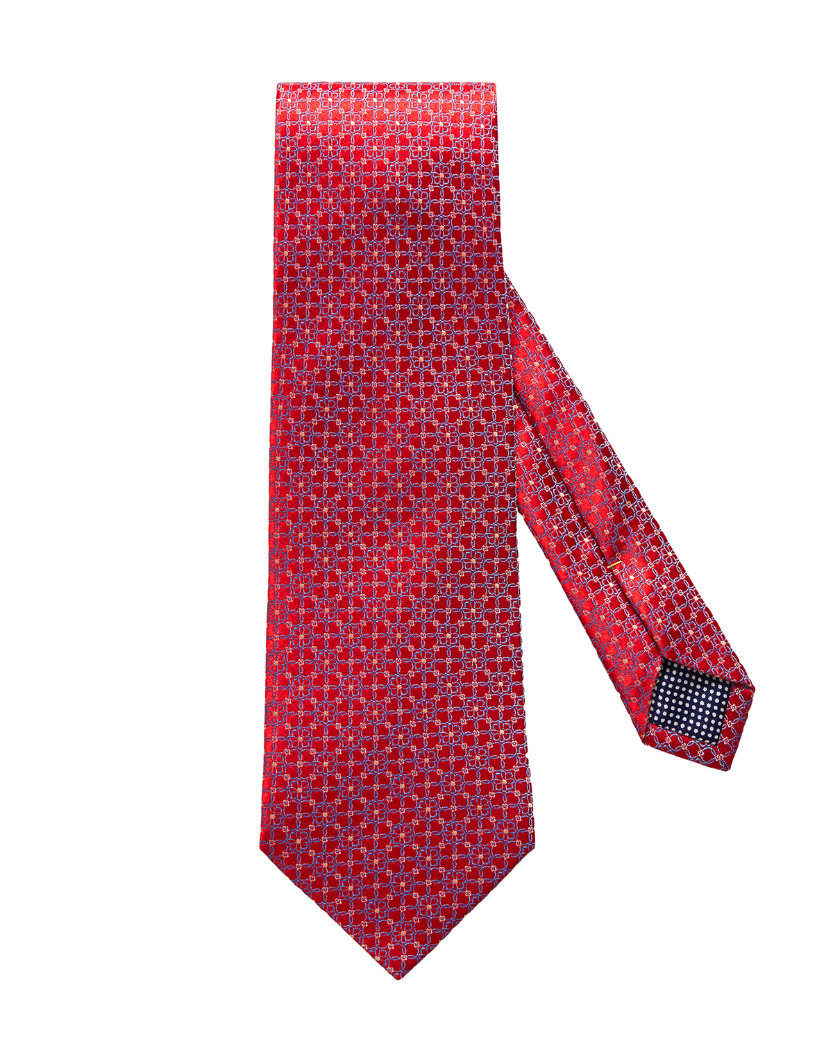 Eton Floral Medallion Silk Tie In Red