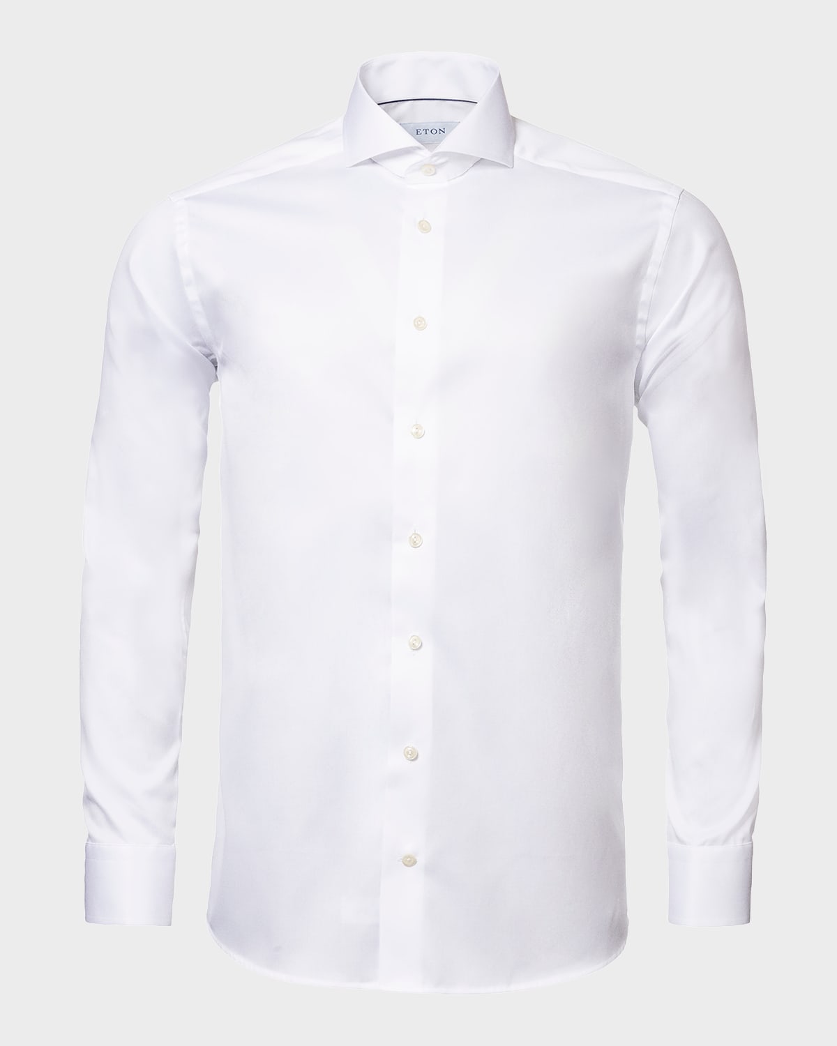 Men's Slim-Fit Twill Dress Shirt with Cutaway Collar