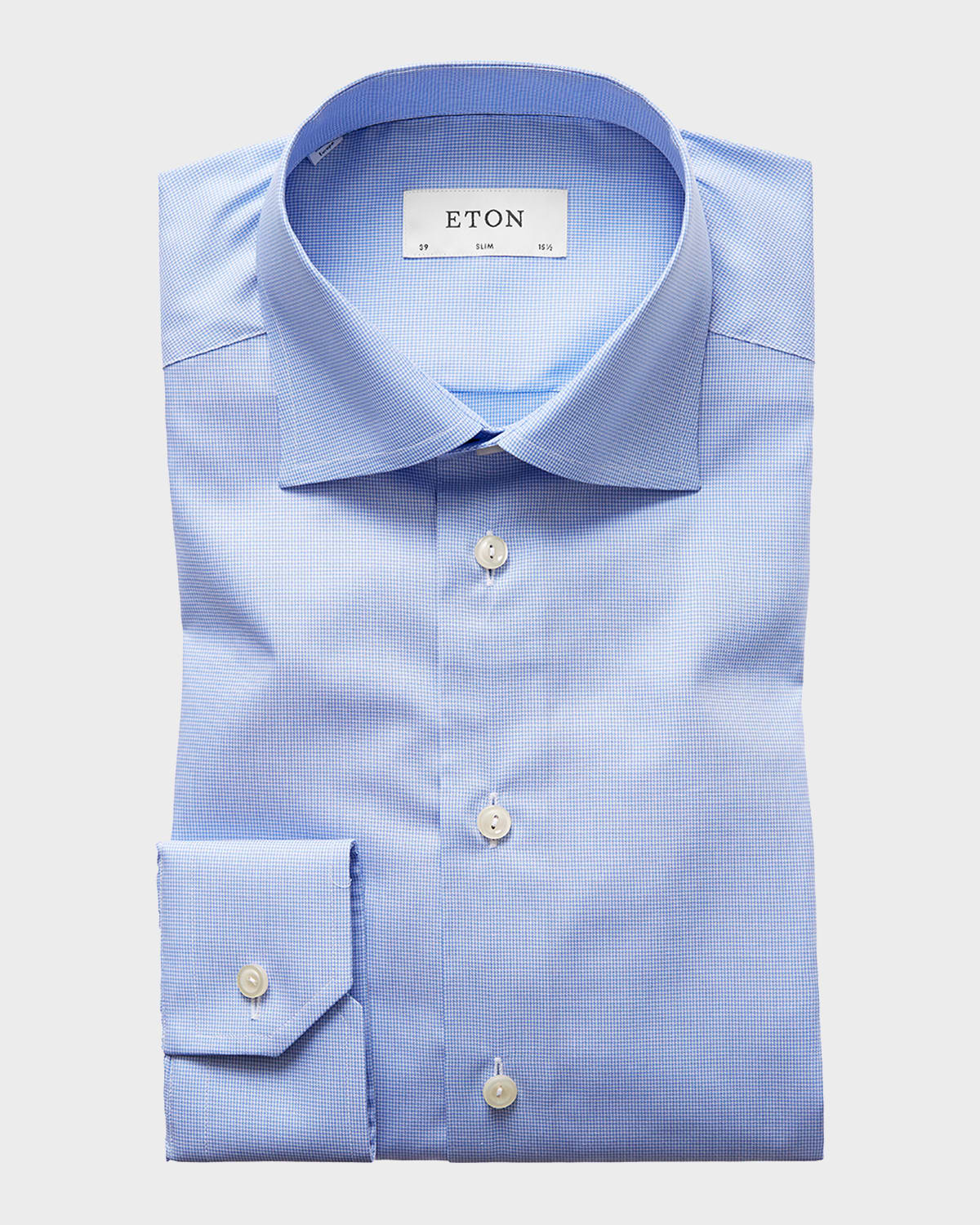 Men's Slim-Fit Micro Houndstooth Dress Shirt