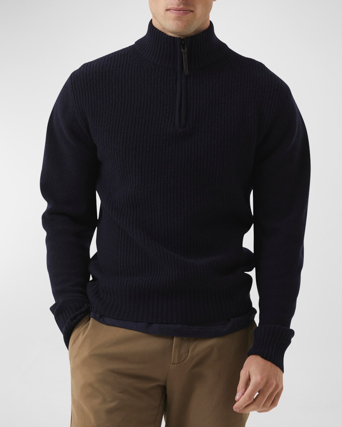 Men's Charlestown Quarter-Zip Lambswool Sweater