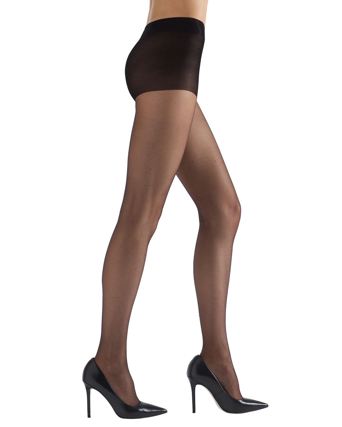 Natori Ultra Bare Sheer Control Top Tights - Pack Of 2 In Black