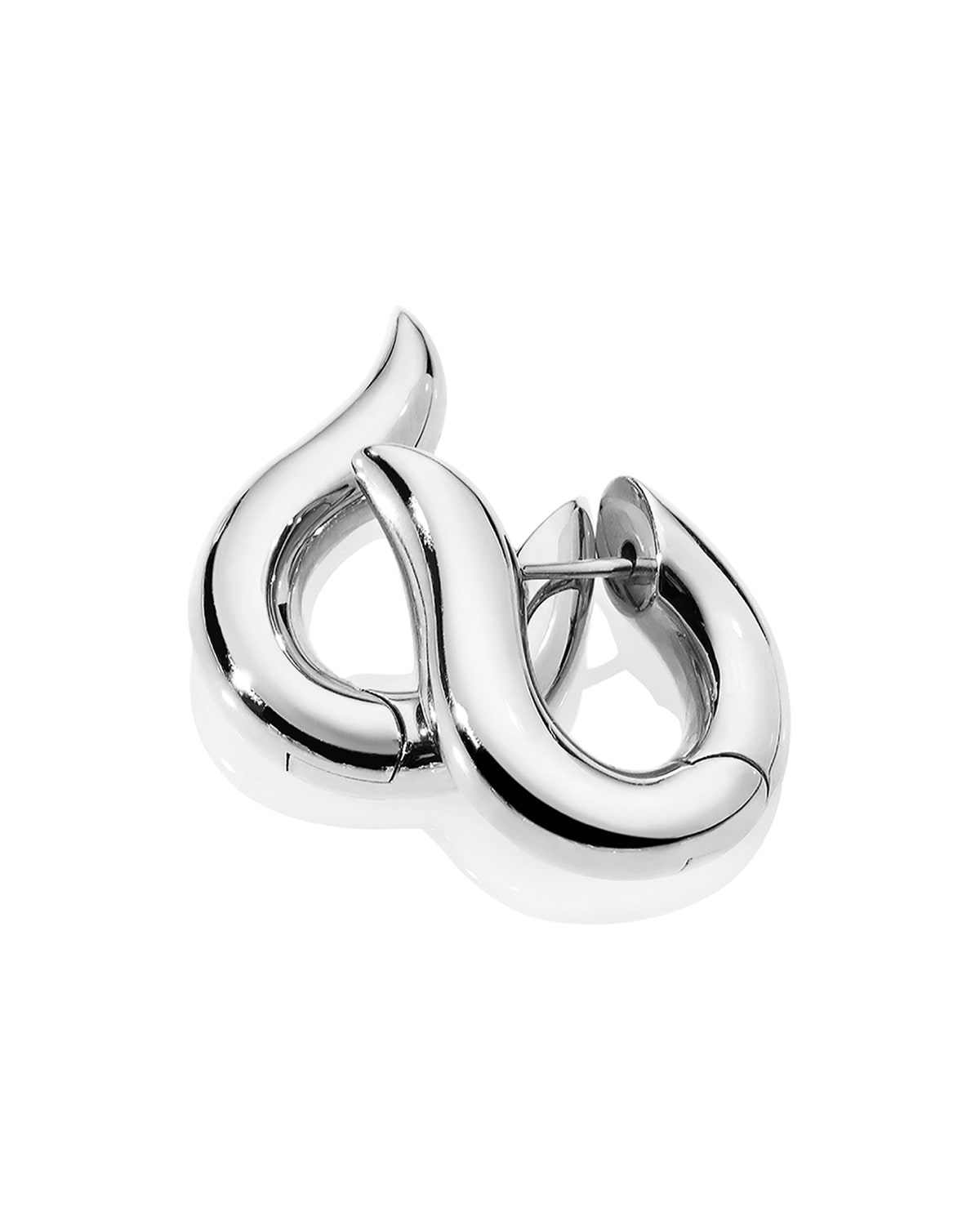 Signature 18k White Gold Medium Hoop Earrings