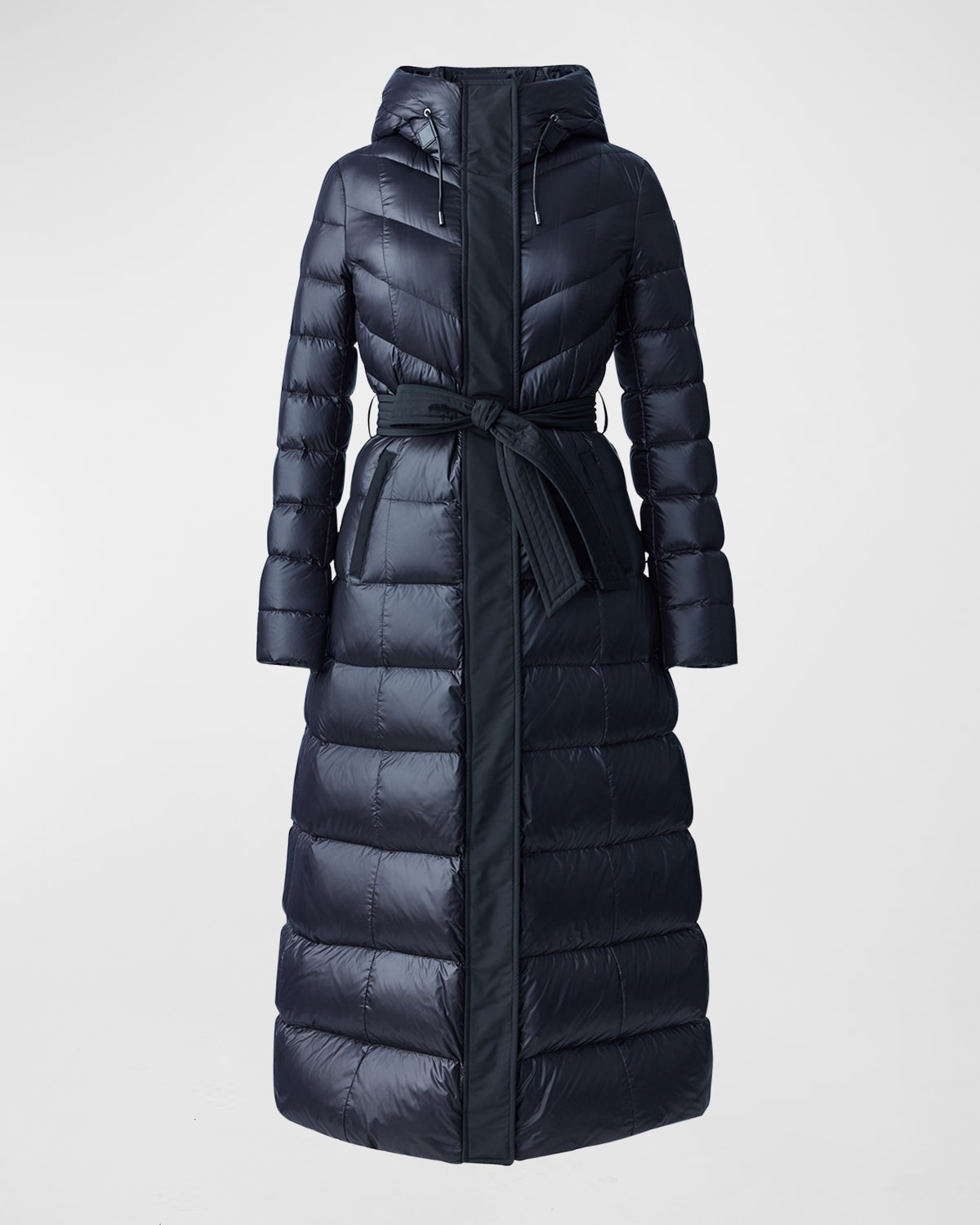 Mackage Calina R Long Nylon Down Jacket In Black