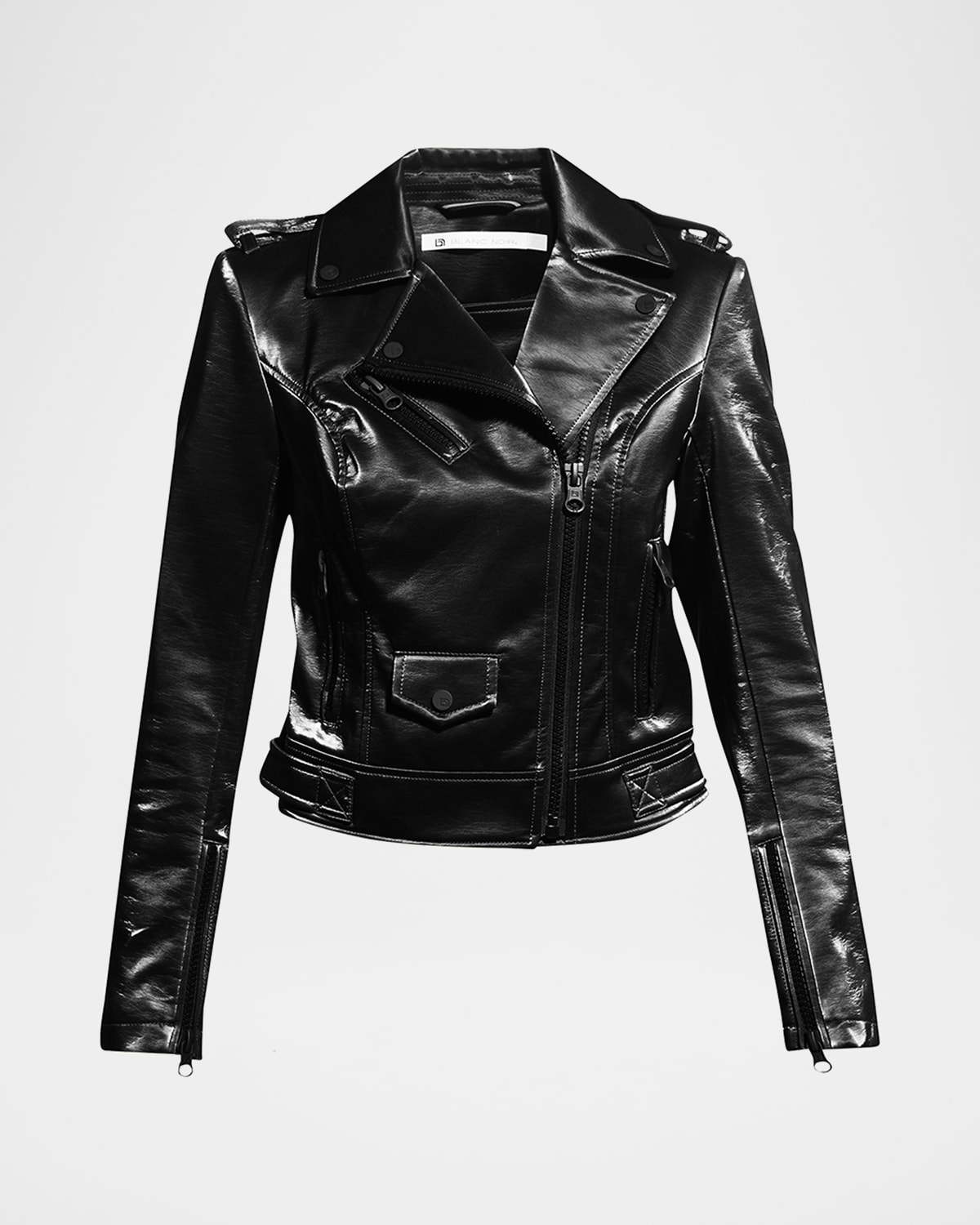 Blanc Noir City Classic Moto Jacket In Black