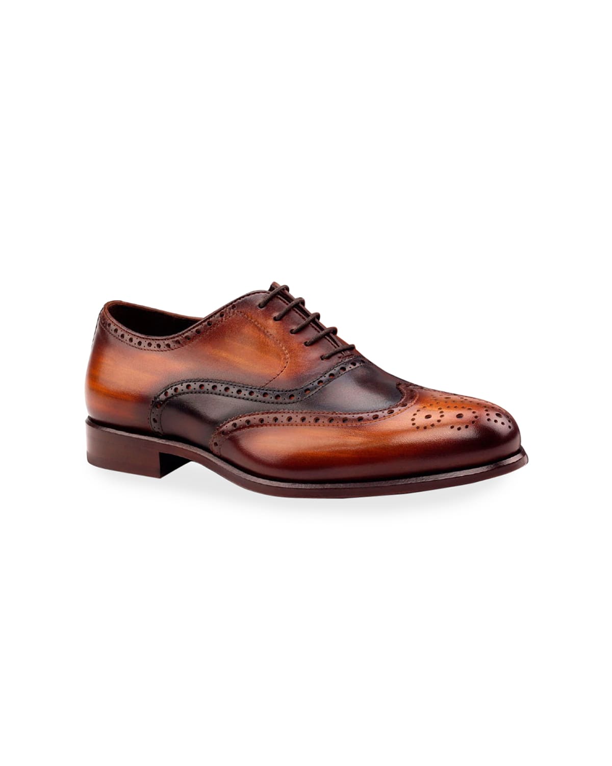 Men's Trezor Brogue Patina Leather Oxford Shoes