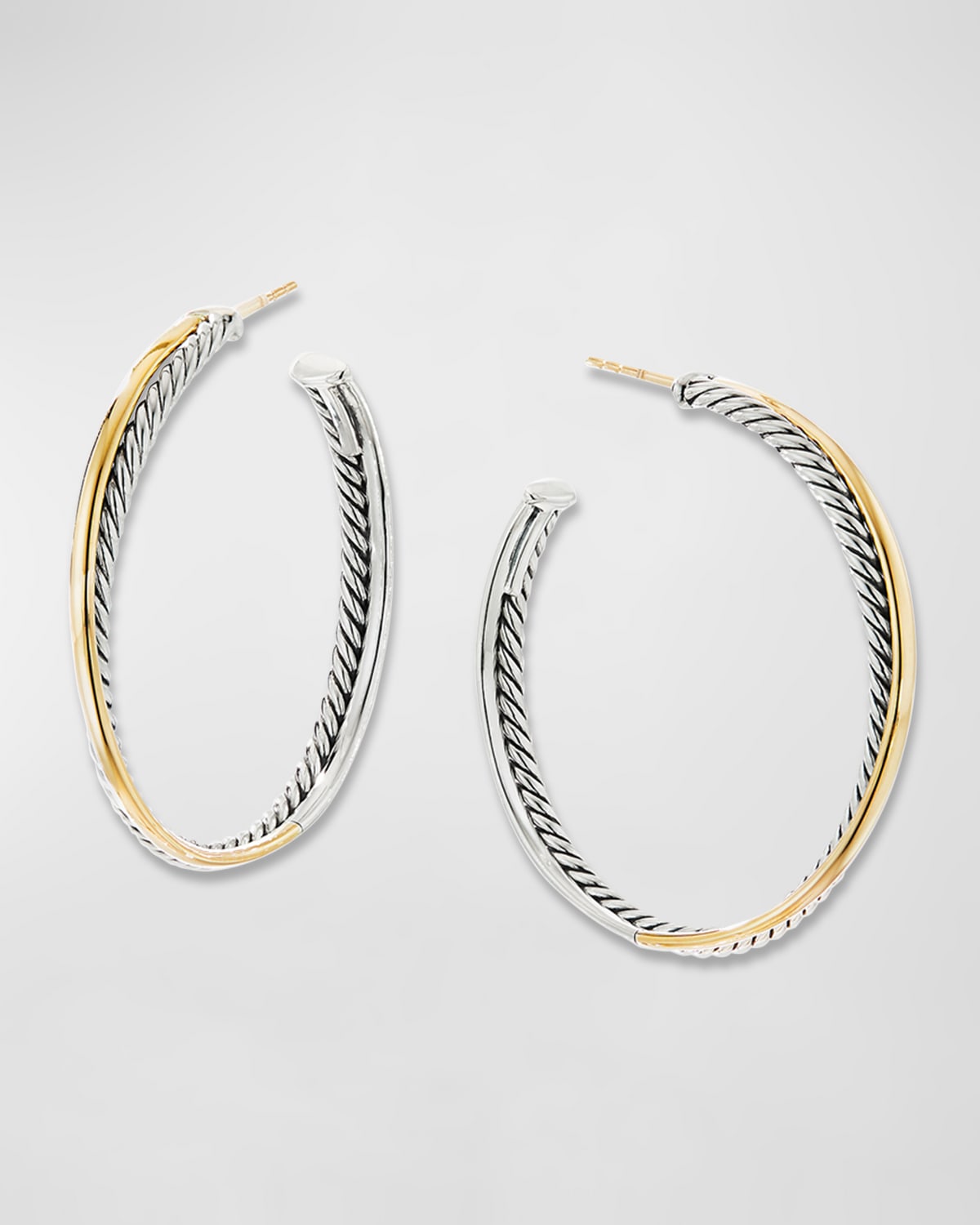 David Yurman Dy Crossover Extra-large Gold Hoop Earrings