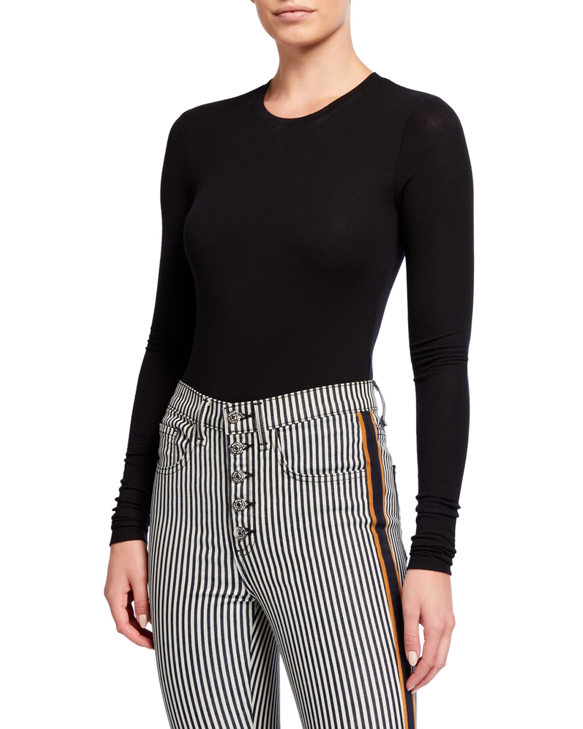 VERONICA BEARD SPENCER LONG-SLEEVE BODYSUIT 