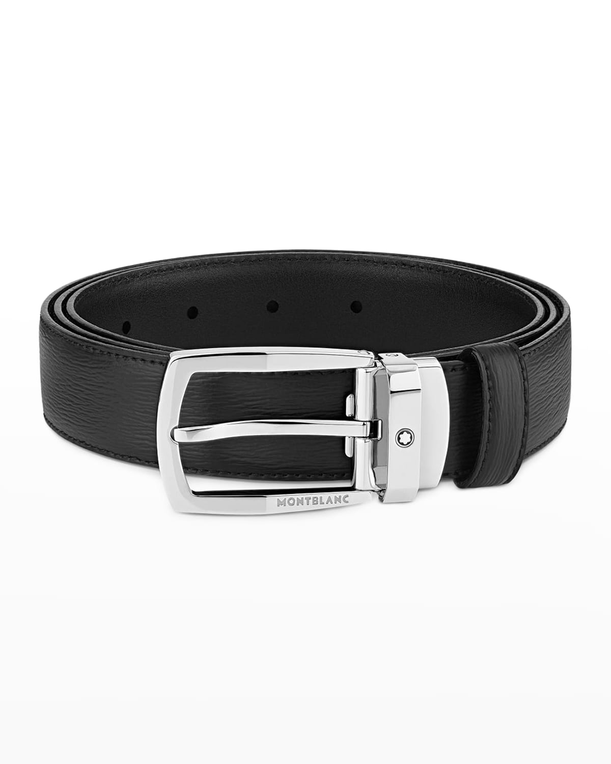 MONTBLANC MEN'S TRAPEZE TEXTURED COWHIDE LEATHER BELT