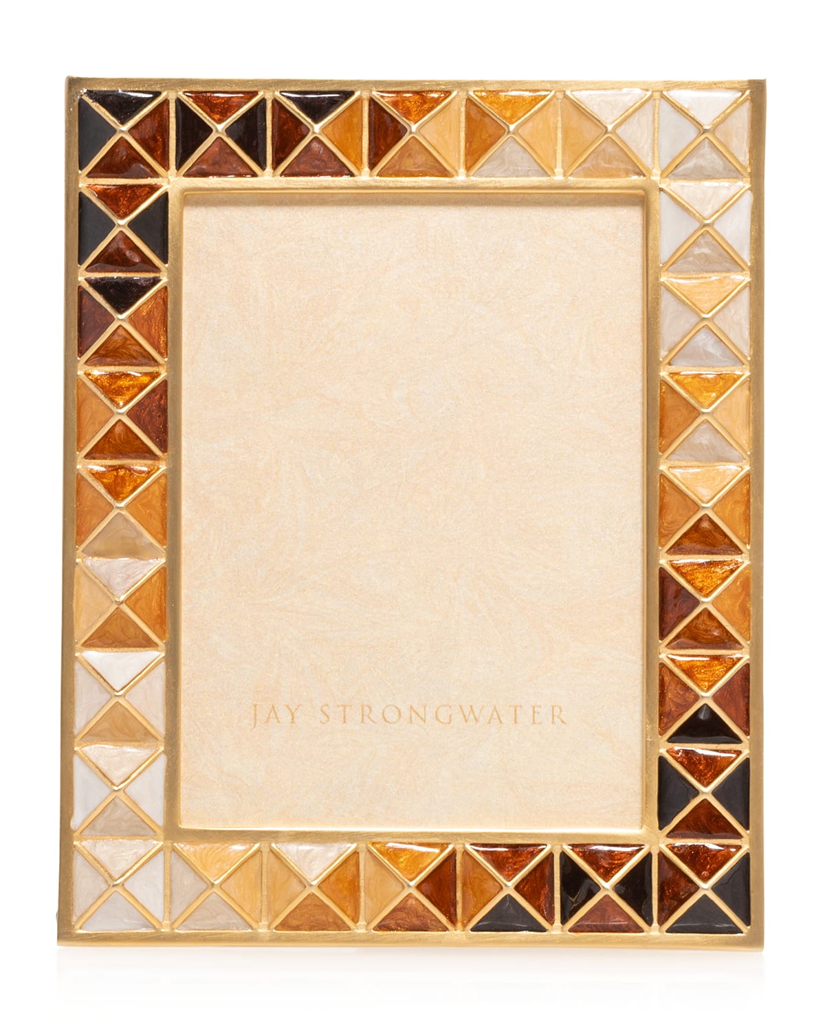 Shop Jay Strongwater Topaz Pyramid Frame, 3" X 4" In Brown/gold