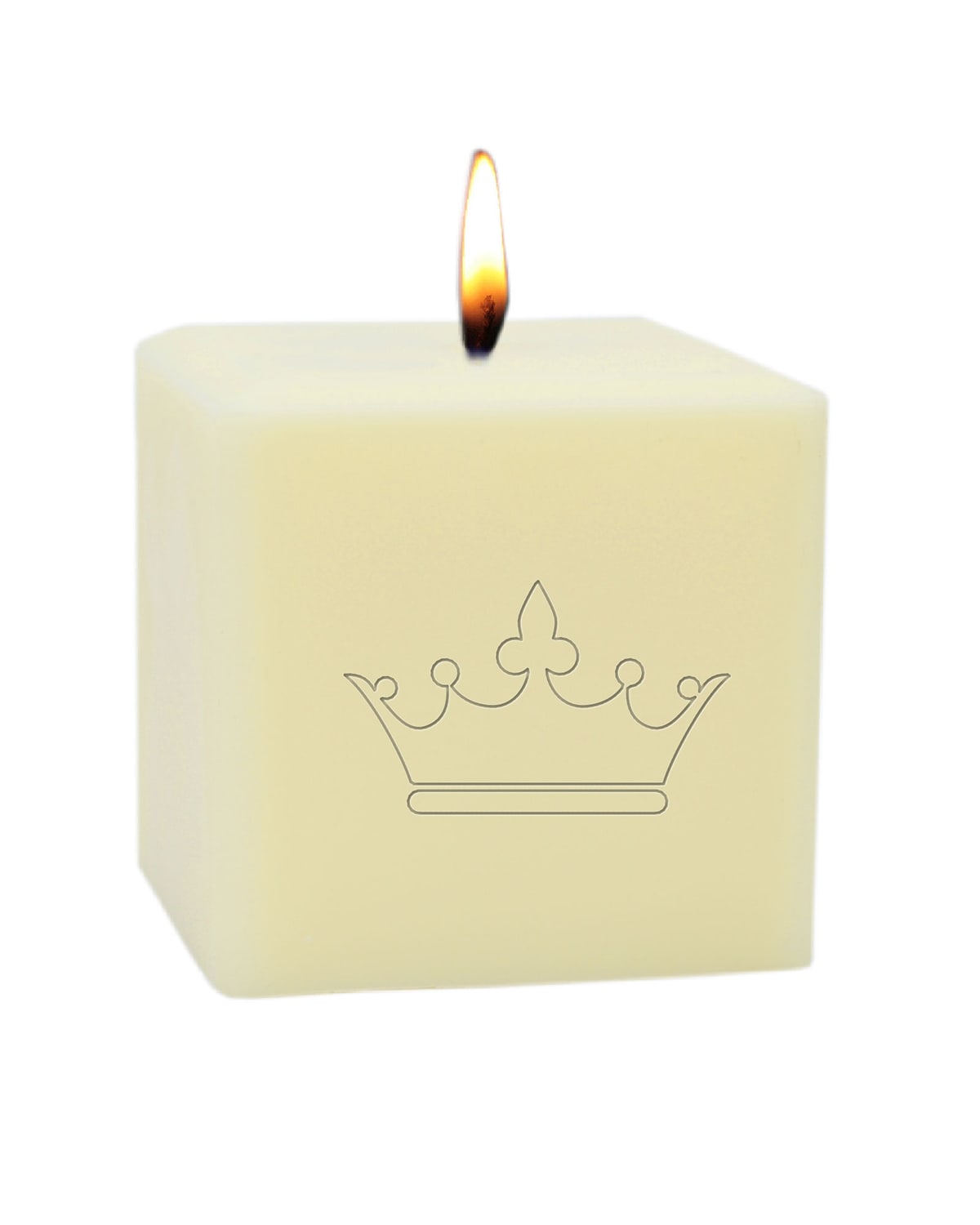 Carved Solutions 3" Eco-luxury Crown Soy Candle In White