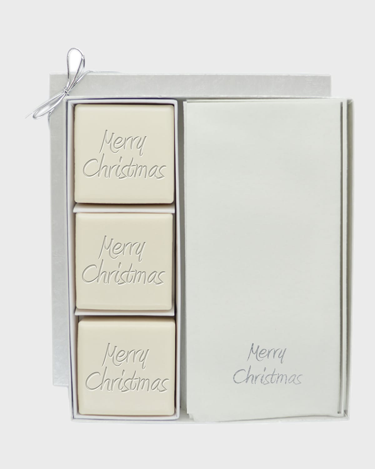 Carved Solutions Eco-luxury Merry Christmas Courtesy Gift Set In Silver