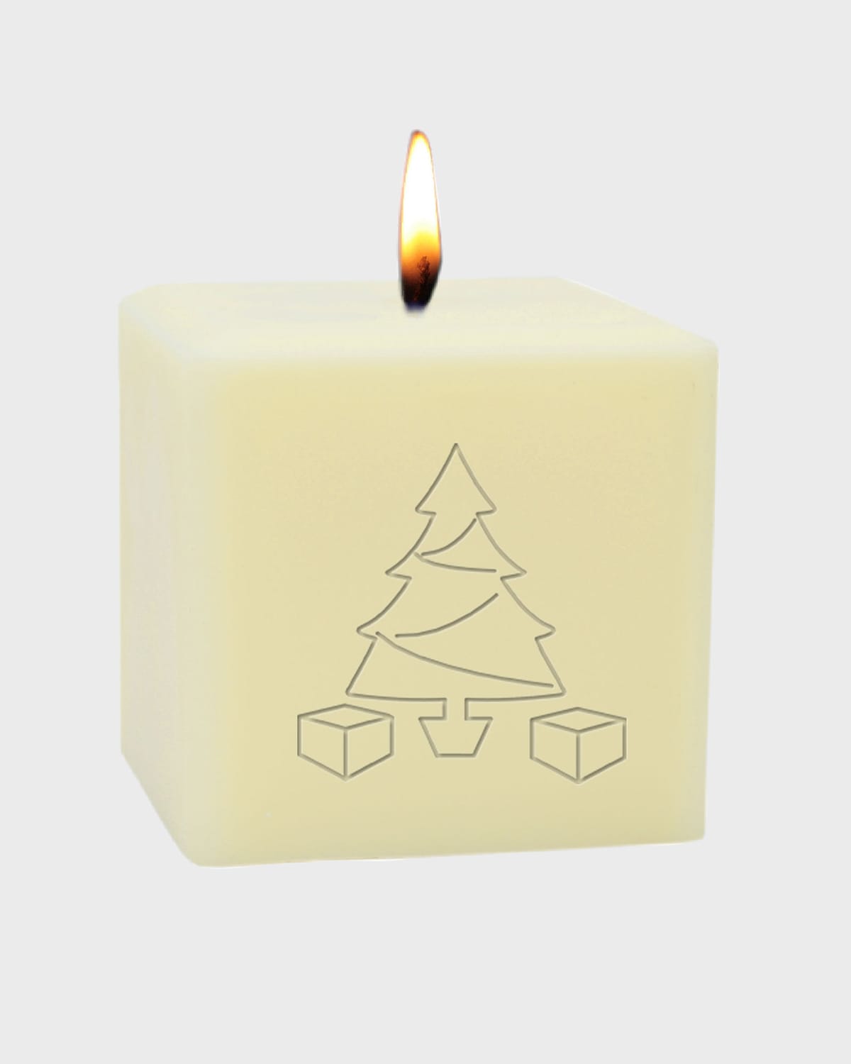 Carved Solutions 3" Eco-luxury Christmas Tree Soy Candle In White