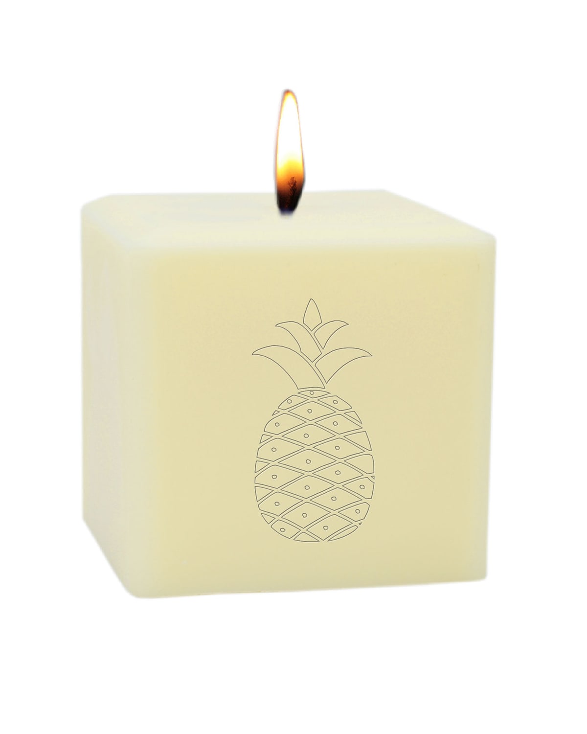 Carved Solutions 3" Eco-luxury Pineapple Soy Candle In White