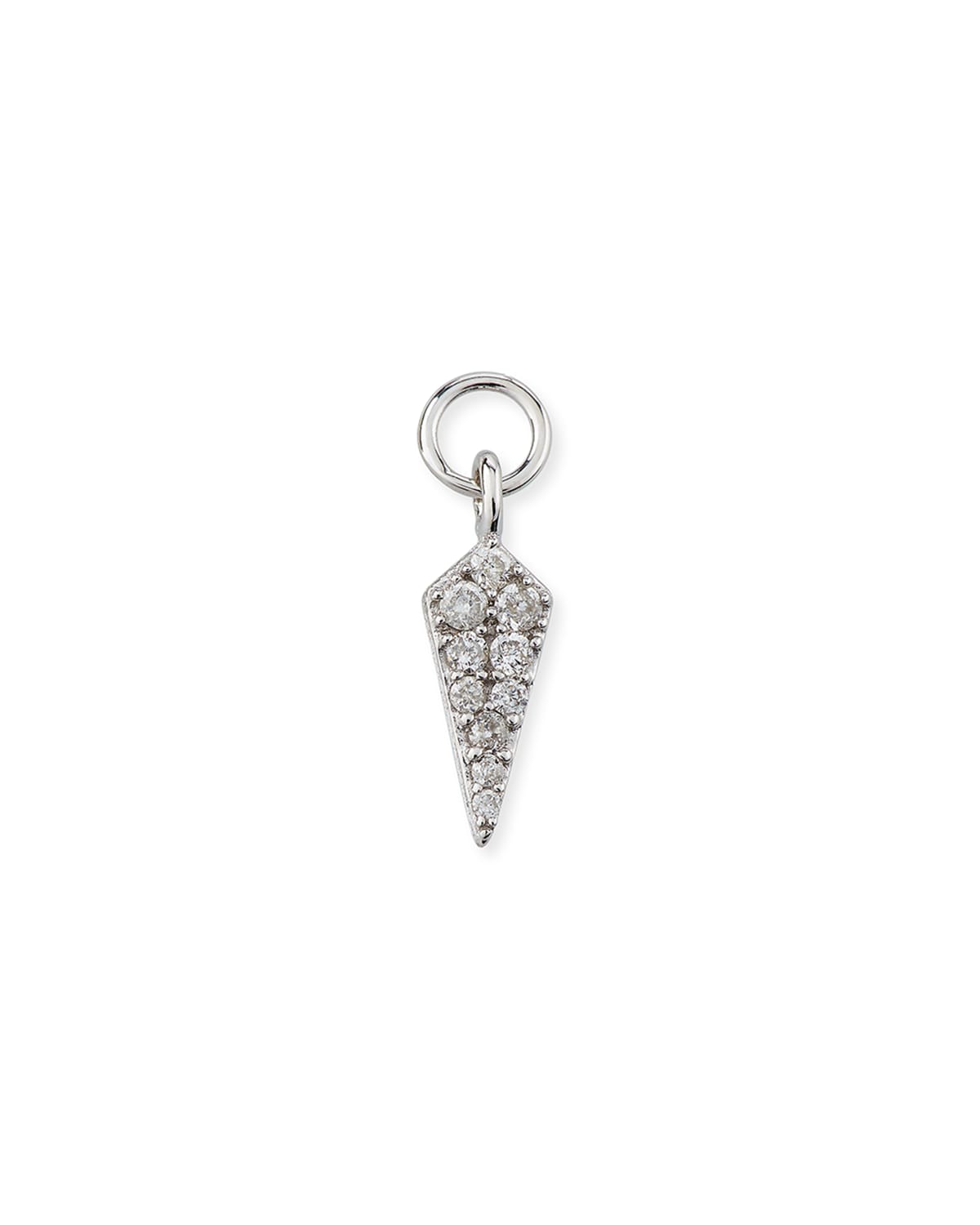 Jude Frances 18k White Gold Petite Diamond Dagger Earring Charm, Single
