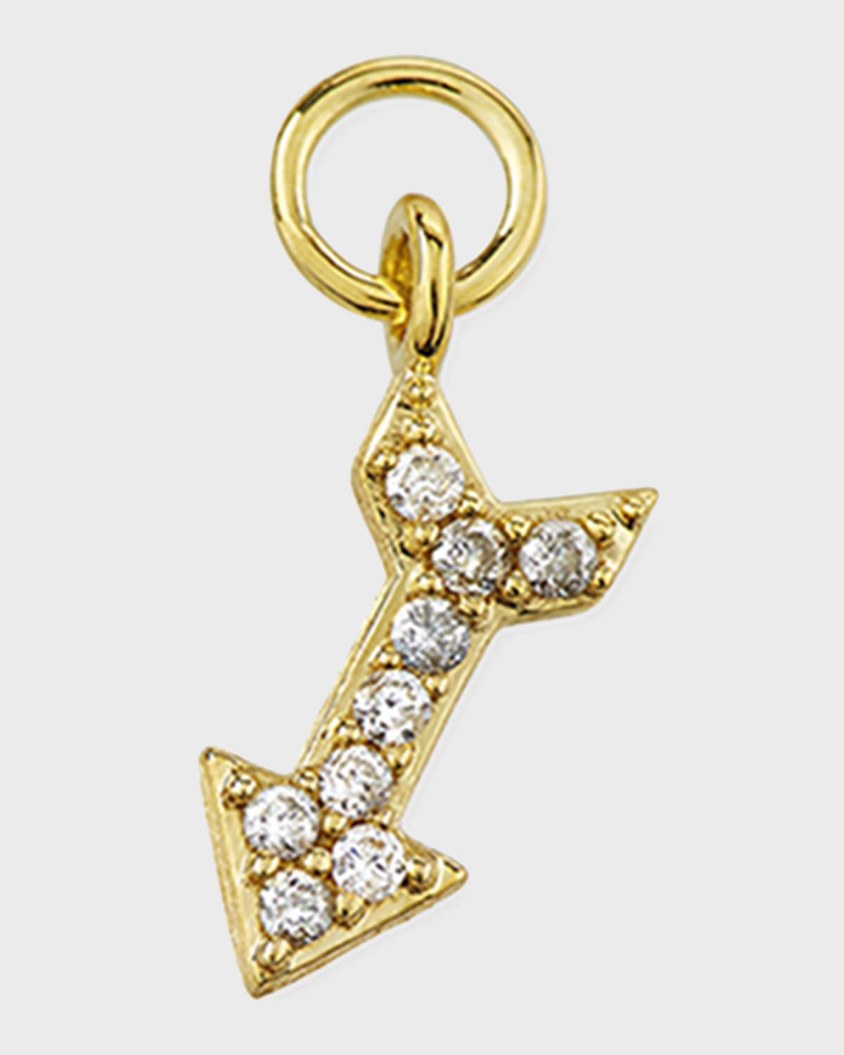 18K Petite Pave Diamond Arrow Earring Charm, Single