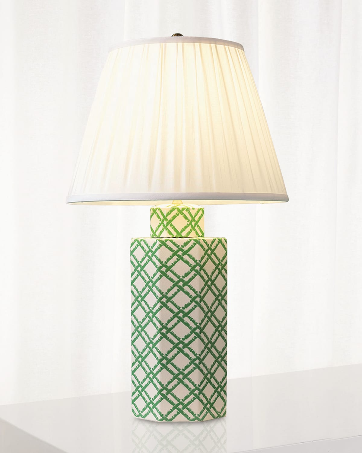 Shop Port 68 Bamboo Trellis Hex Table Lamp In Green