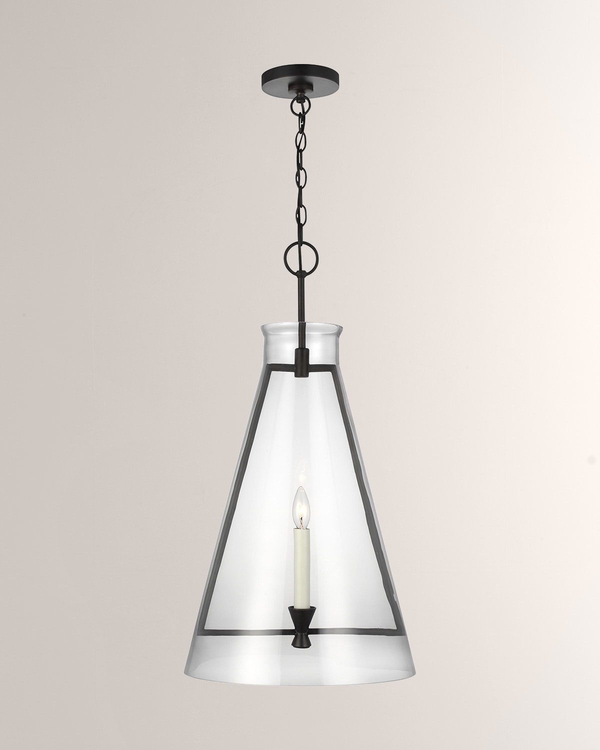 Visual Comfort Studio 1 - Light Pendant Keystone Aged Iron By Chapman & Myers In Aged Iron