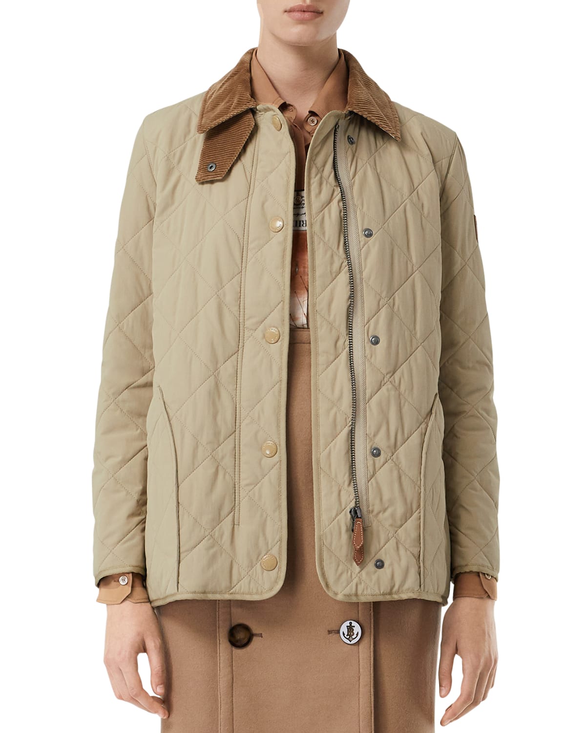 Burberry Cotswold Quilted Barn Jacket, Beige