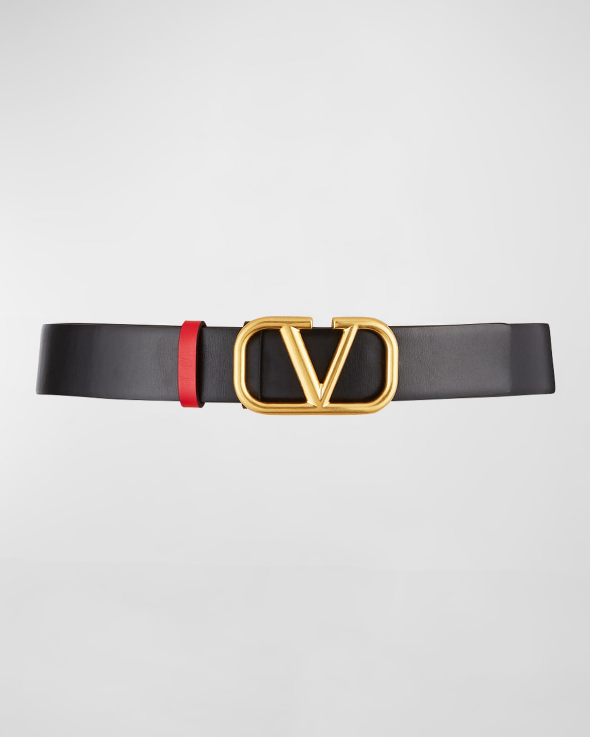 Valentino Garavani Women Vlogo Signature Reversible Belt In Nero / Rouge
