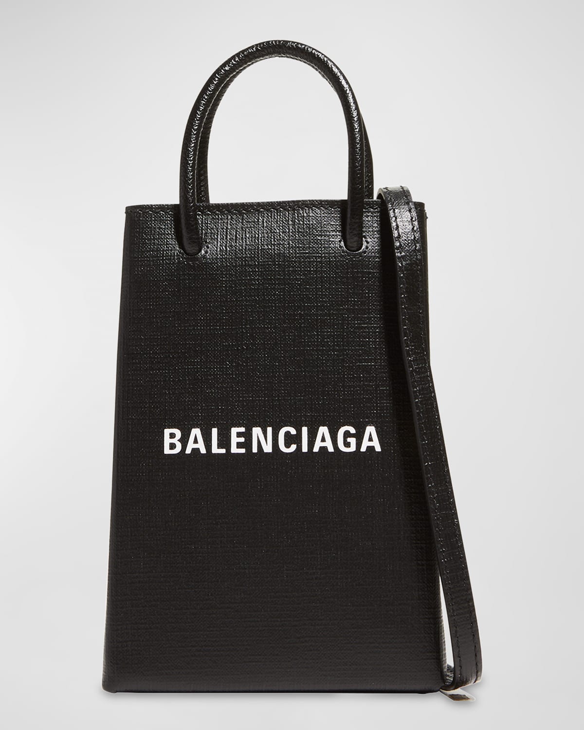 Balenciaga Shopp Phone/crossbody Bag In Black
