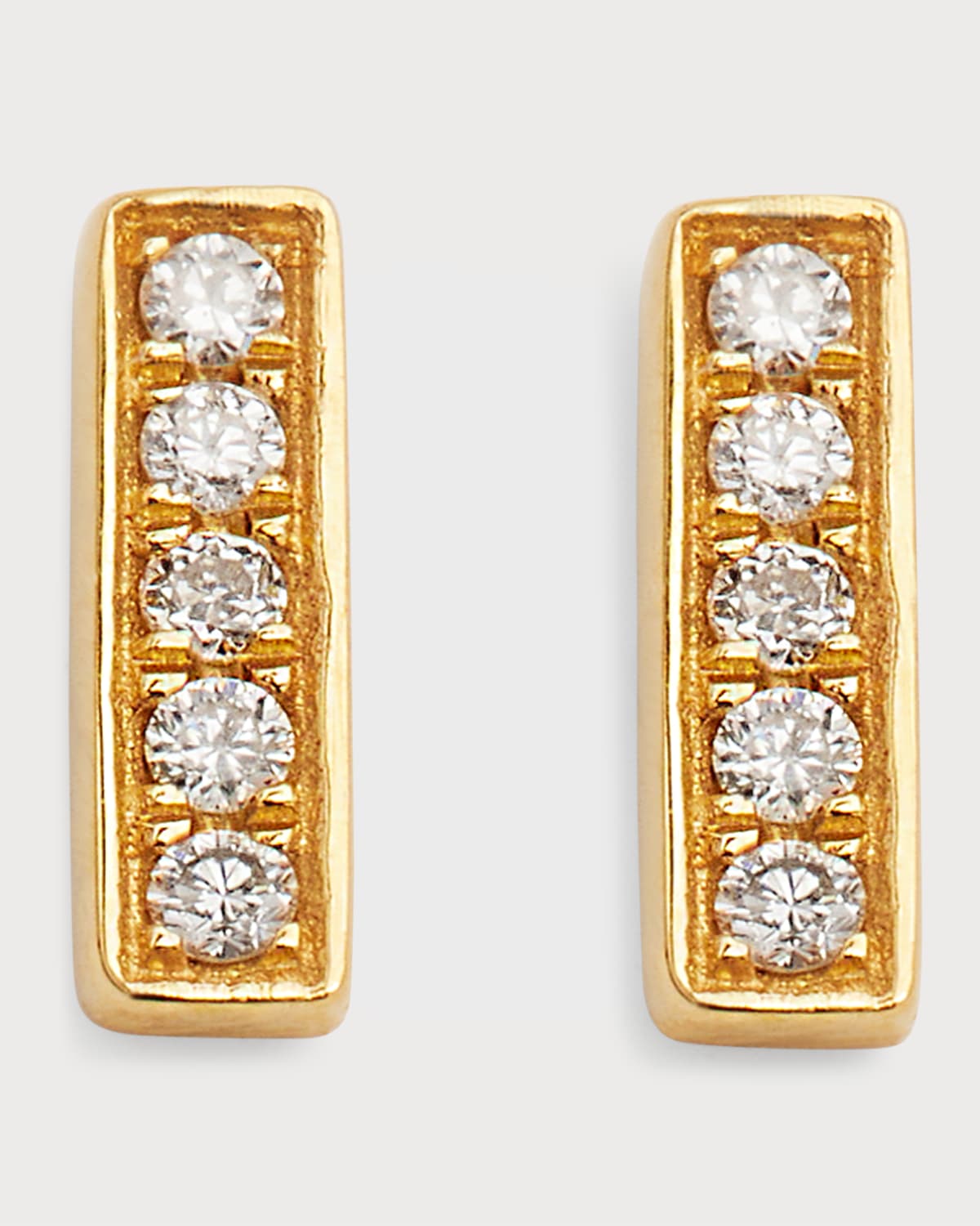 Zoe Lev Jewelry 14k Gold Diamond Bar Stud Earrings