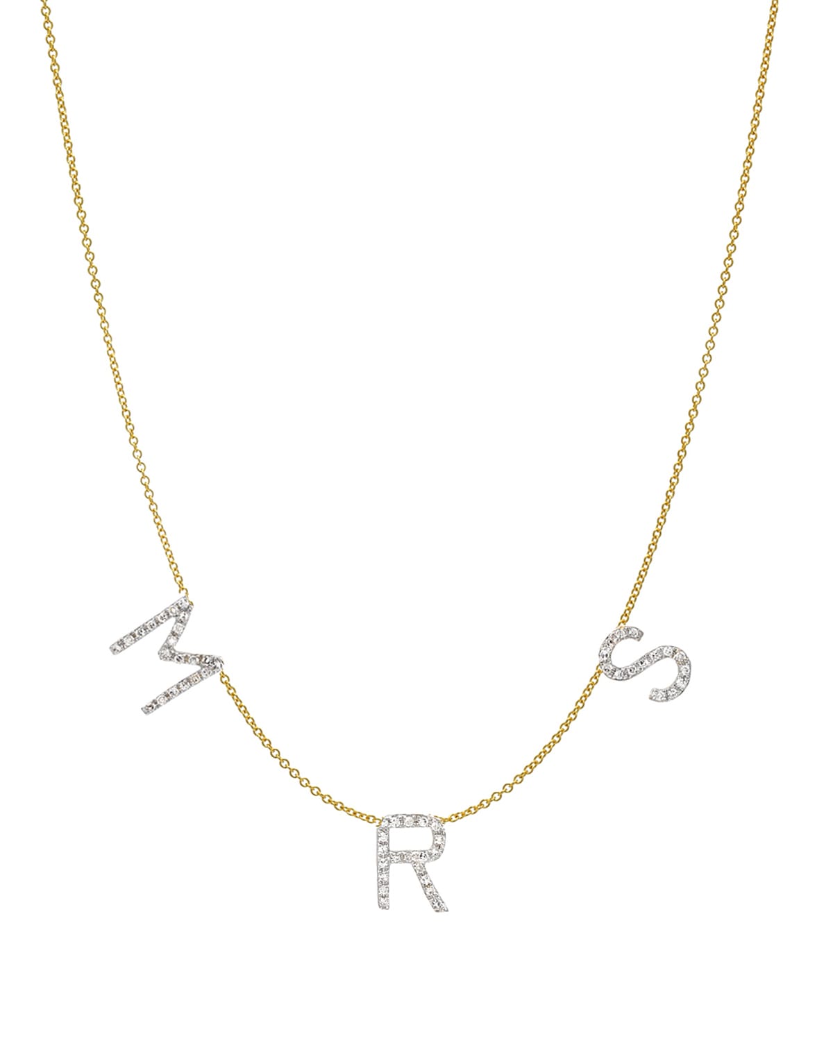 14k Diamond MRS Spaced Necklace