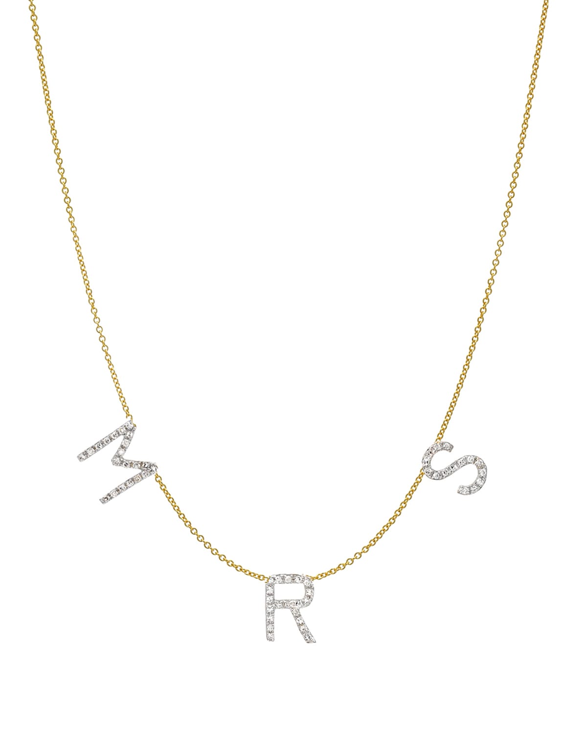 Zoe Lev Jewelry 14k Diamond Mrs Spaced Necklace