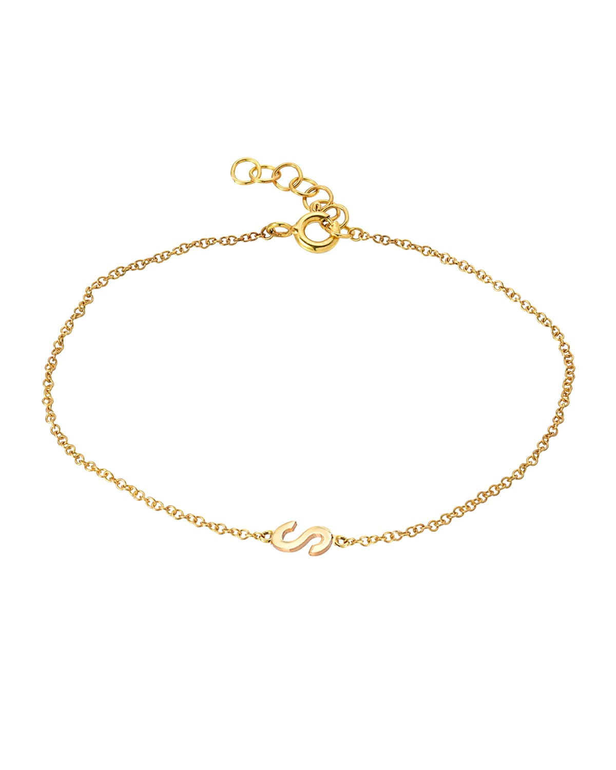 Zoe Lev Jewelry Personalized 14k Gold Initial Bracelet