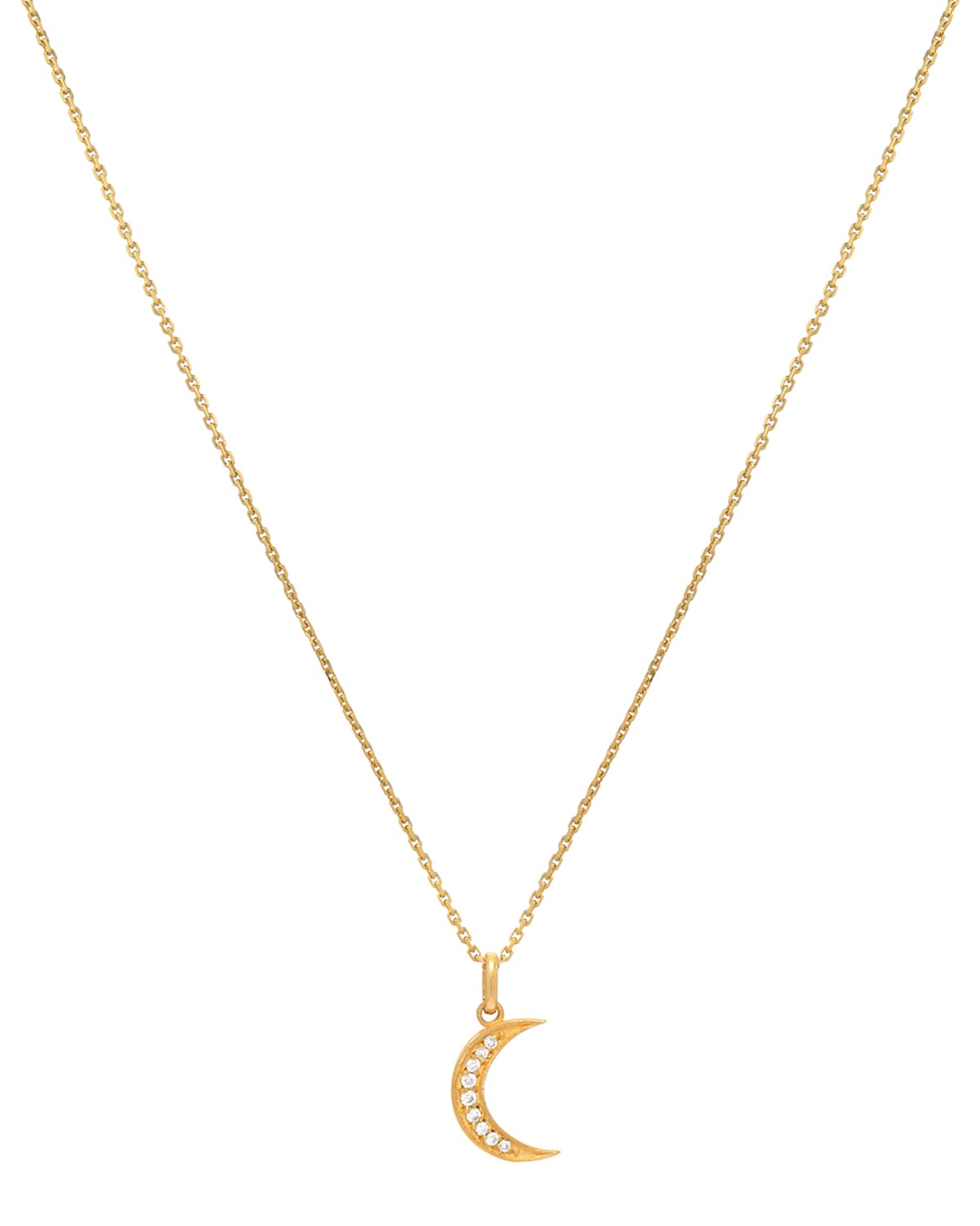 Zoe Lev Jewelry 14k Diamond Moon Pendant Necklace