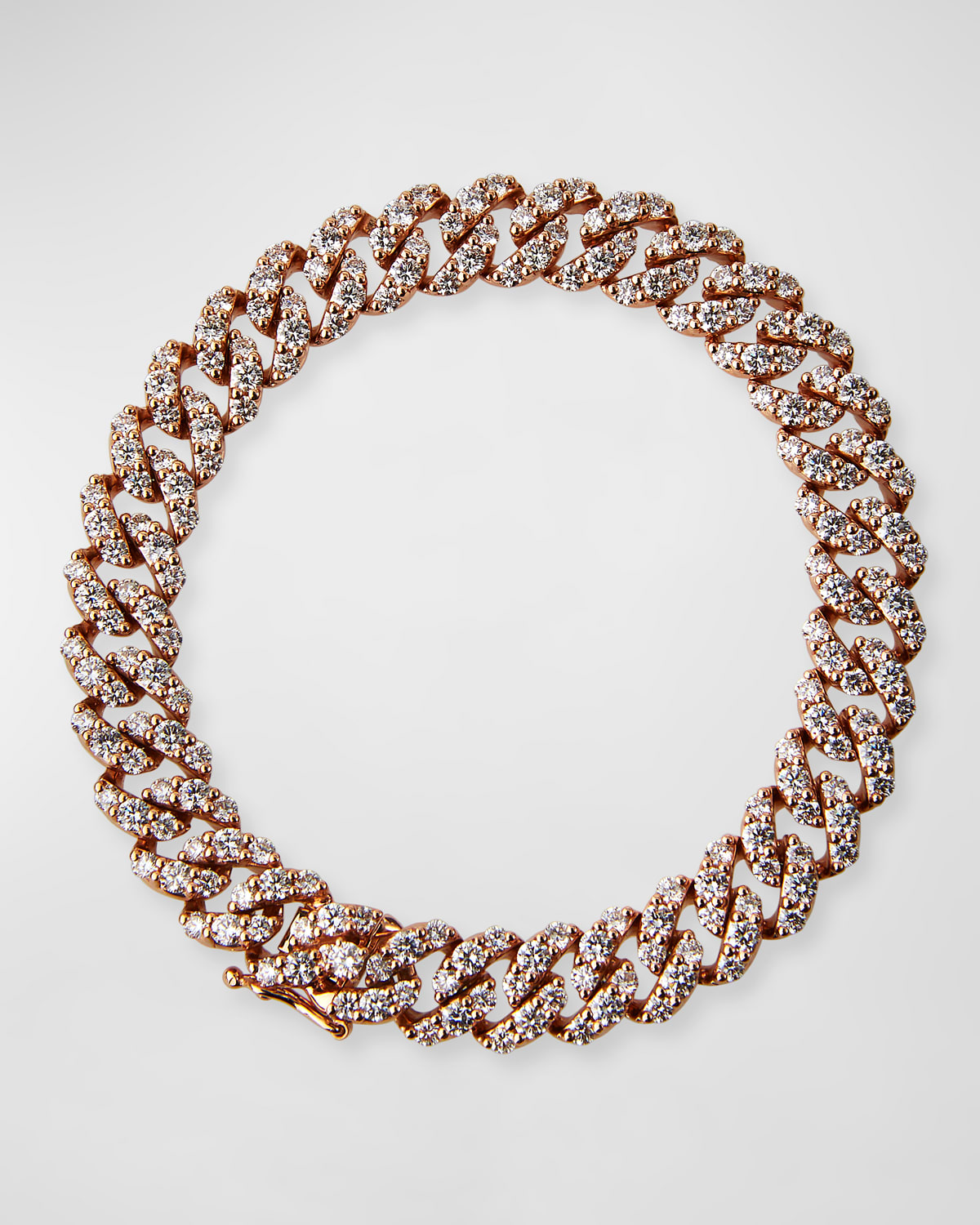 18k Rose Gold Diamond Pave Curb-Link Bracelet