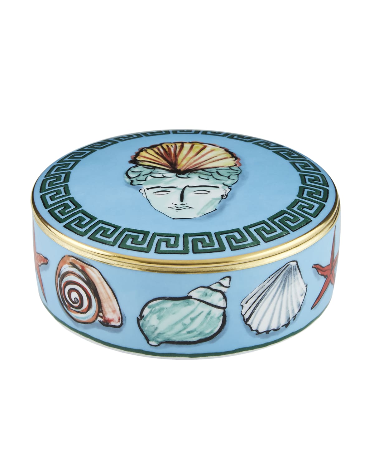 Shop Ginori 1735 Neptune's Voyage Round Box, Blue