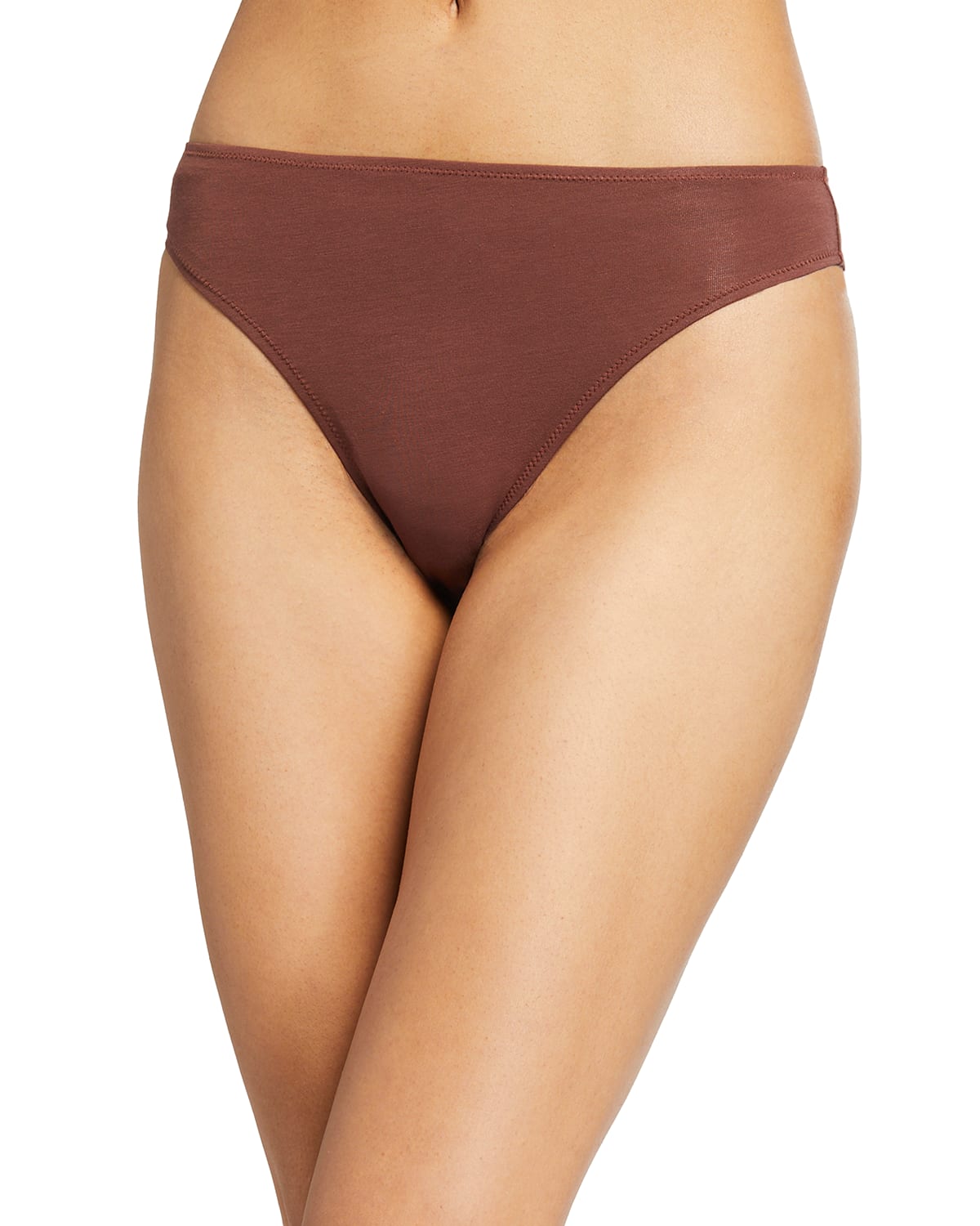 Skin + Net Sustain Galen Organic Pima Cotton-blend Jersey Briefs In Walnut