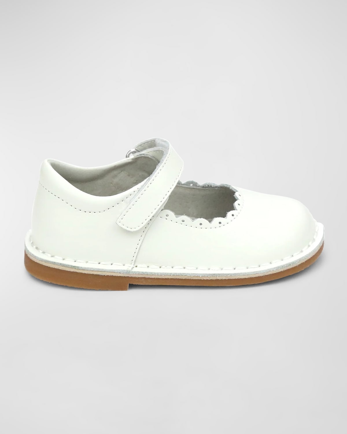 L'amour Shoes Girl's Caitlin Scalloped Mary Jane, Toddler/kids In Off White