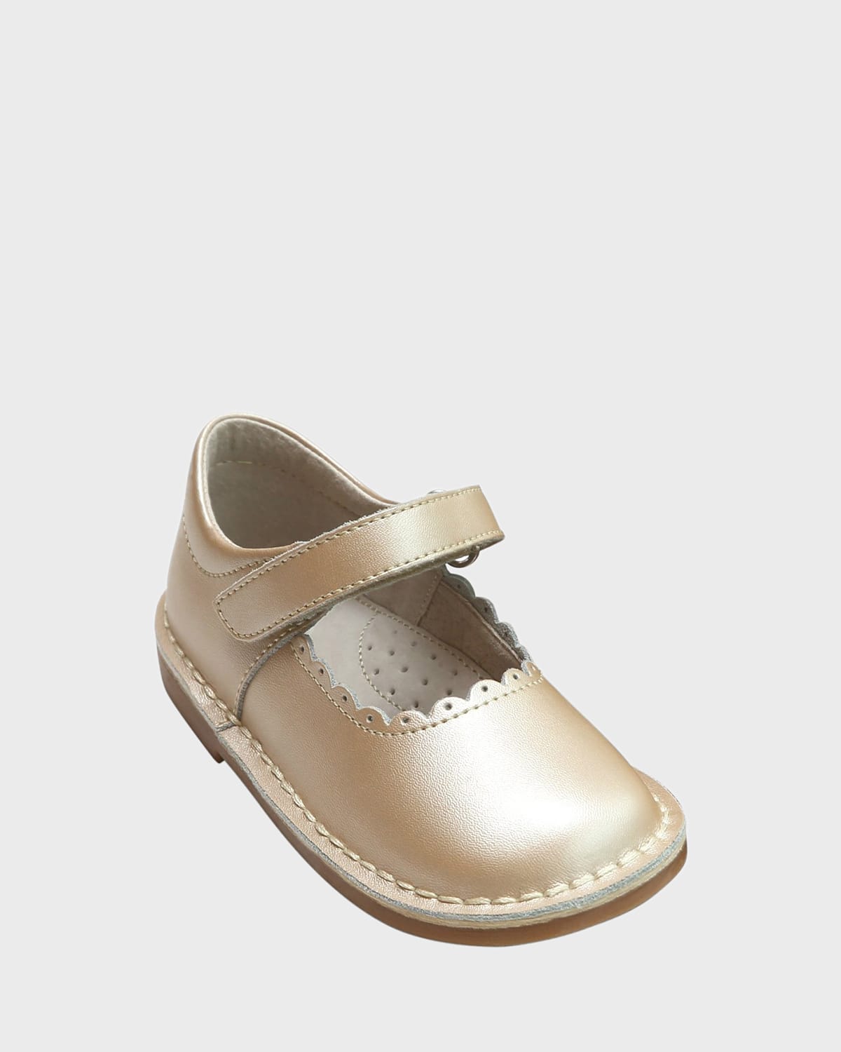 L'amour Shoes Girl's Caitlin Scalloped Mary Jane, Toddler/kids In Champagne