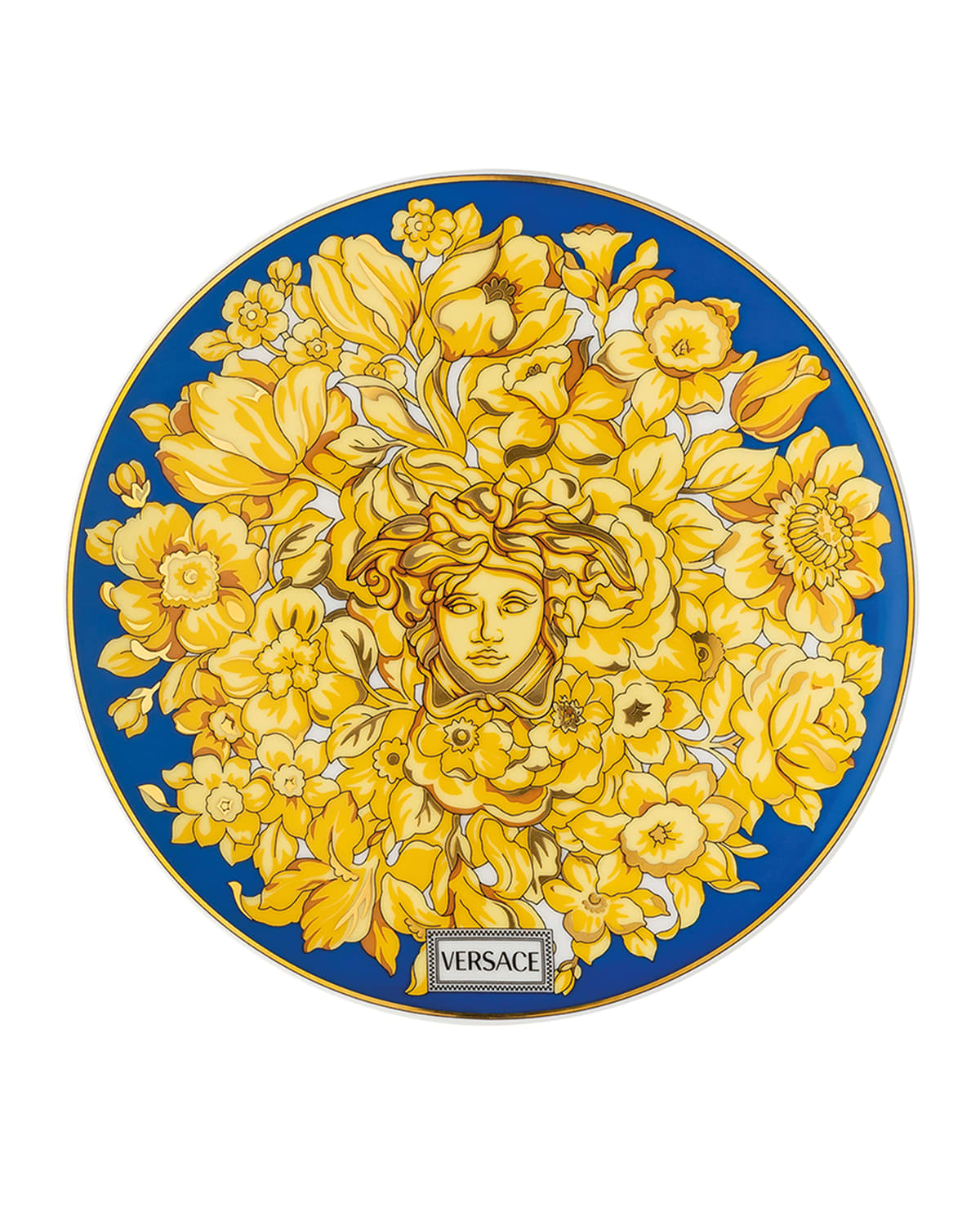 Versace Medusa Rhapsody Blue Bread & Butter Plate In Blue