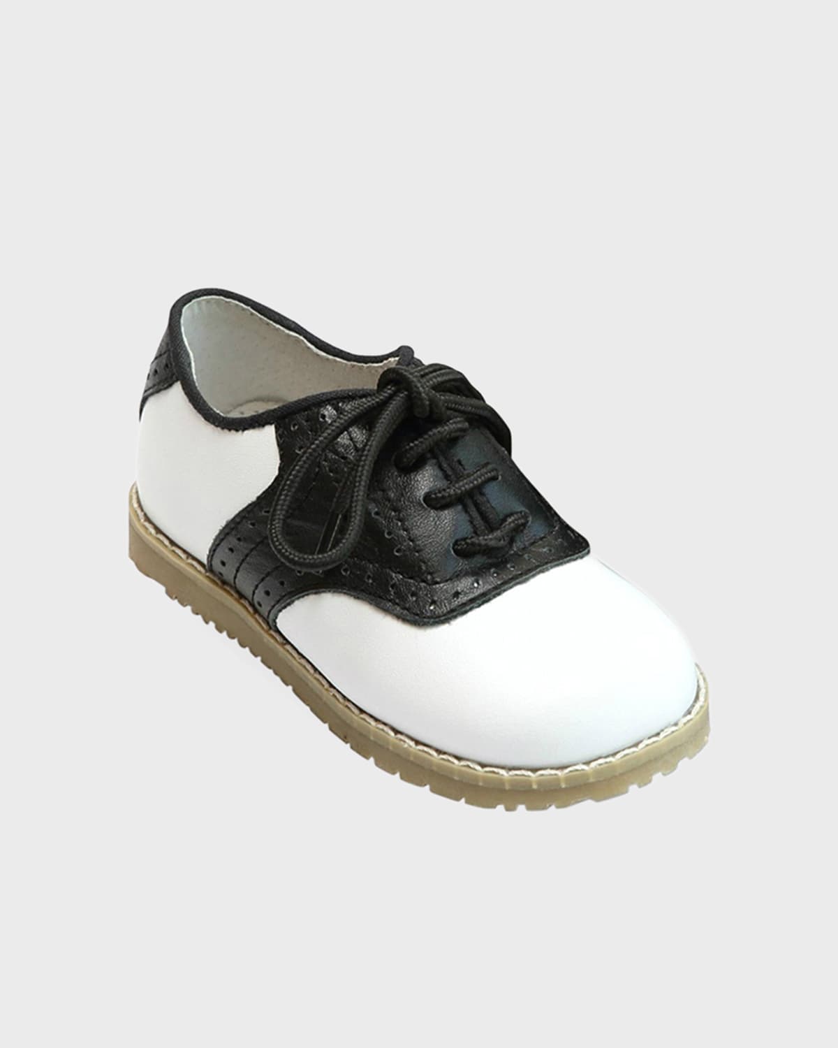 L'AMOUR SHOES BOY'S LUKE TWO-TONE LEATHER SADDLE SHOES, TODDLER/KIDS PROD224380256