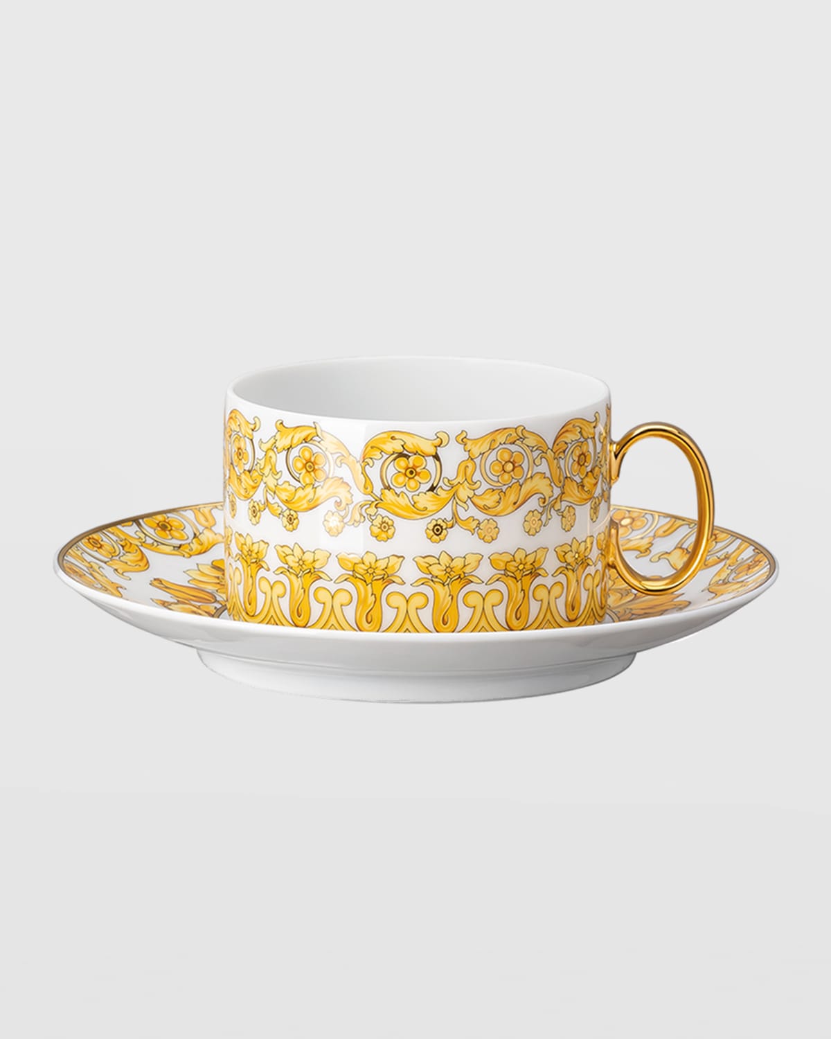 Shop Versace Medusa Rhapsody Tea Cup & Saucer In Gold