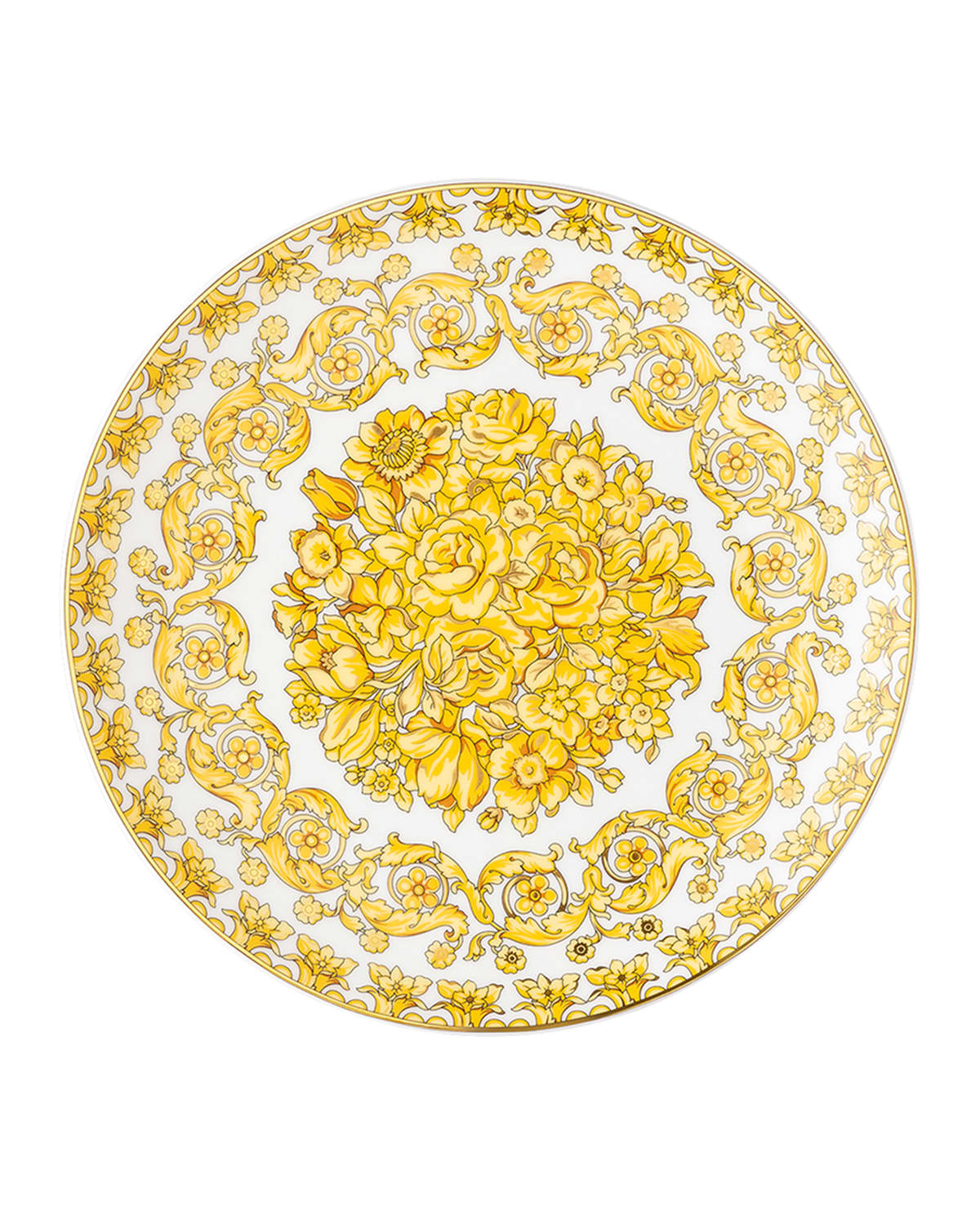 Versace Medusa Rhapsody Porcelain Dinner Plate In Gold