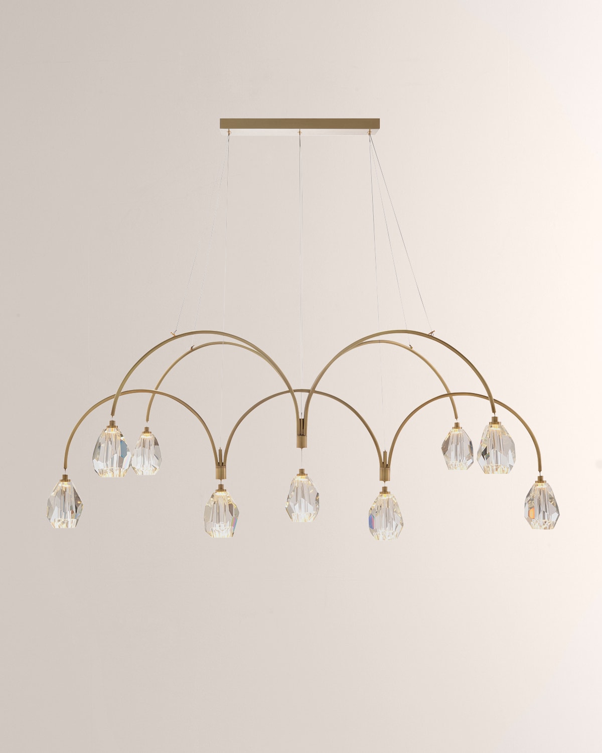 John-richard Collection Faceted Cut Crystal 9-light Chandelier In Gold