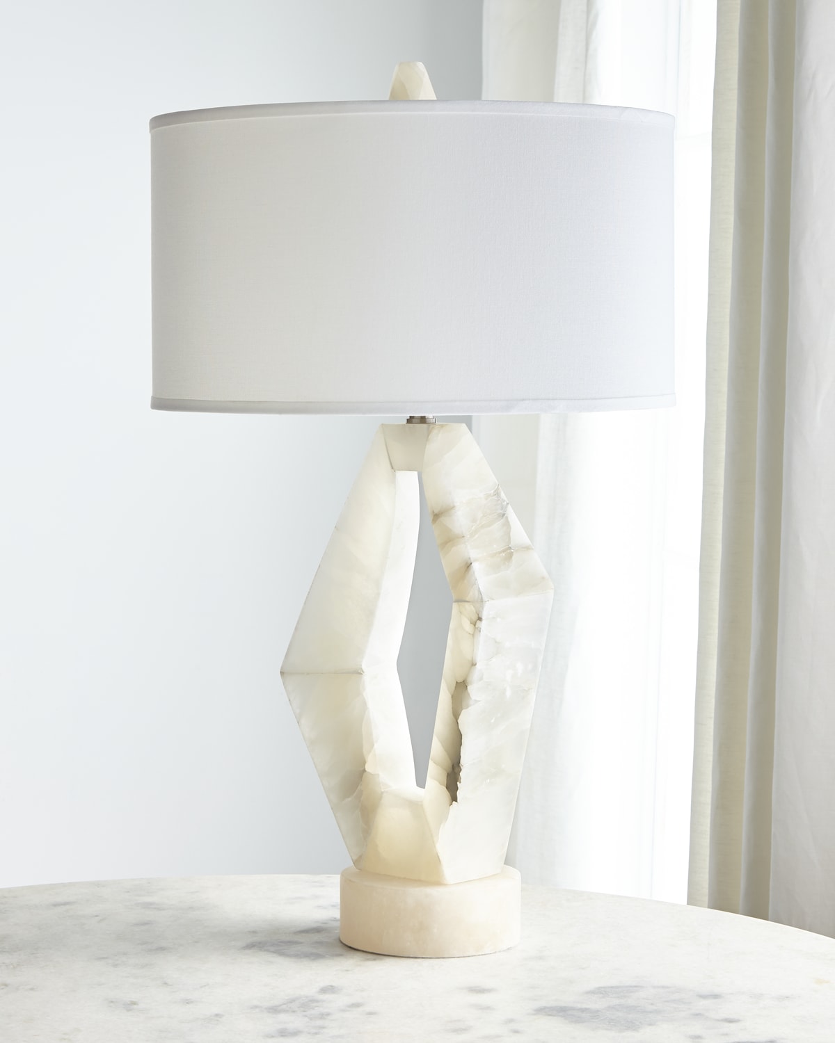 Shop John-richard Collection Abstract Alabaster Table Lamp In White
