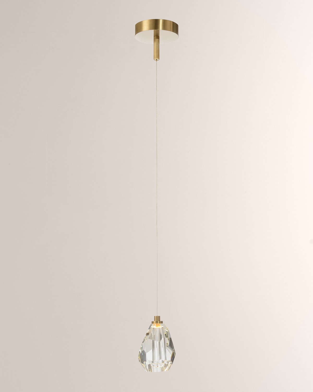 Shop John-richard Collection Faceted Chunk Crystal Single-light Pendant In Gold