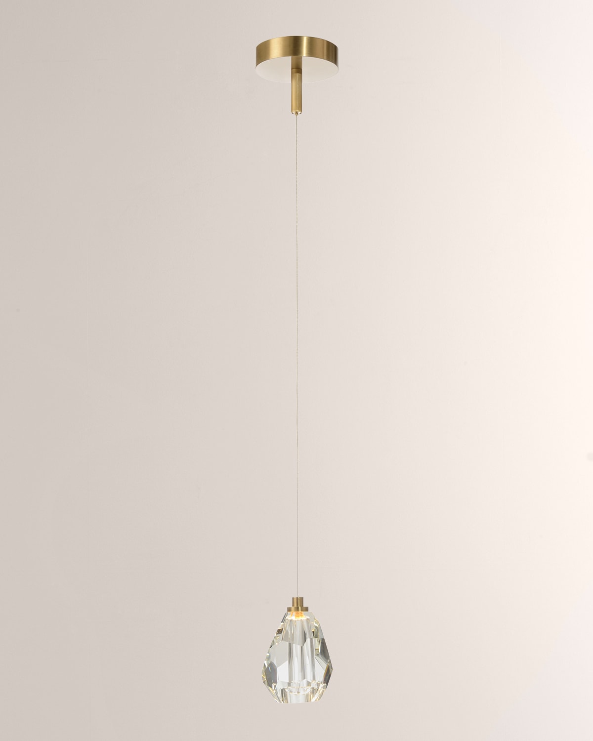 John-richard Collection Faceted Chunk Crystal Single-light Pendant In Gold