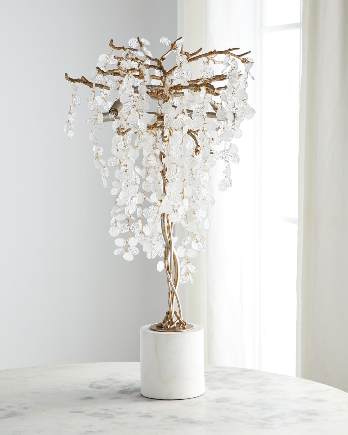Shop John-richard Collection Shiro Noda Illuminated Table Lamp In White
