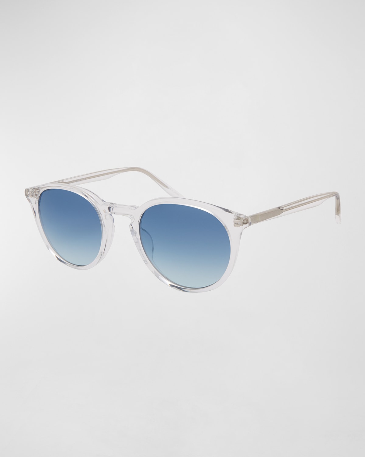 BARTON PERREIRA MEN'S ROUND GRADIENT TRANSPARENT ACETATE SUNGLASSES 