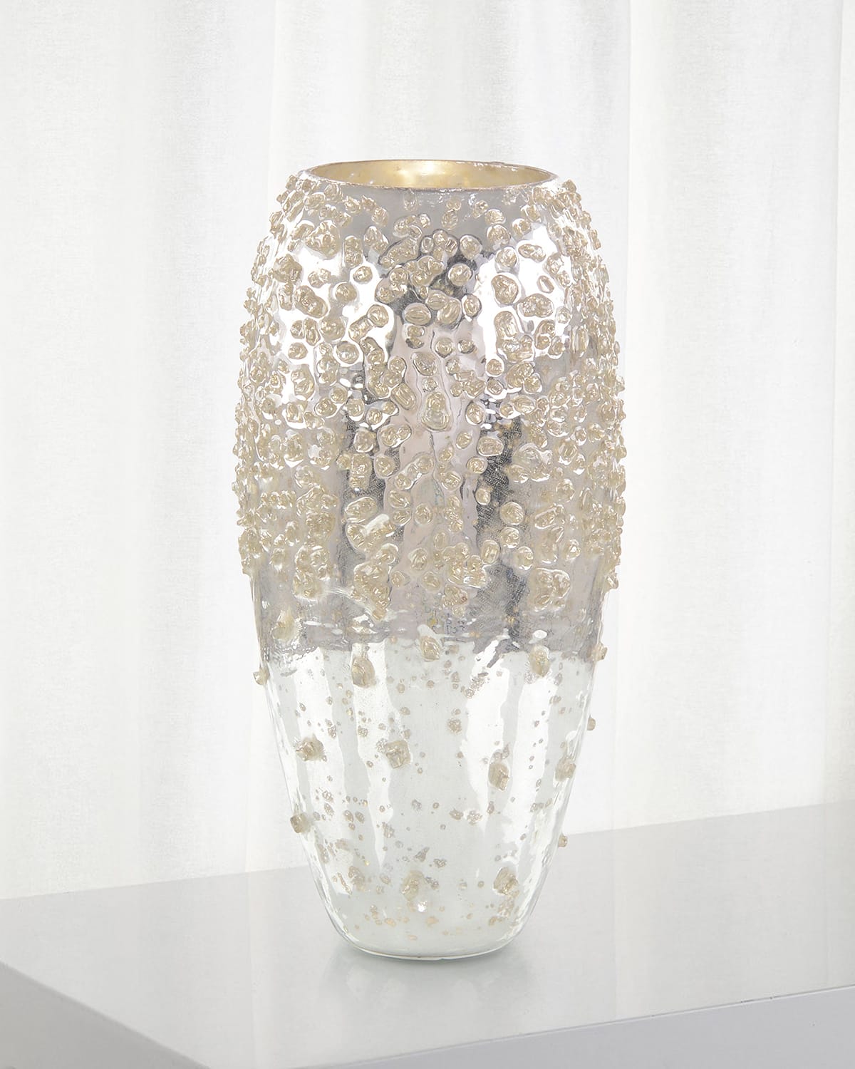 John-richard Collection Encrusted Sparkle Decorative Vase In Gray