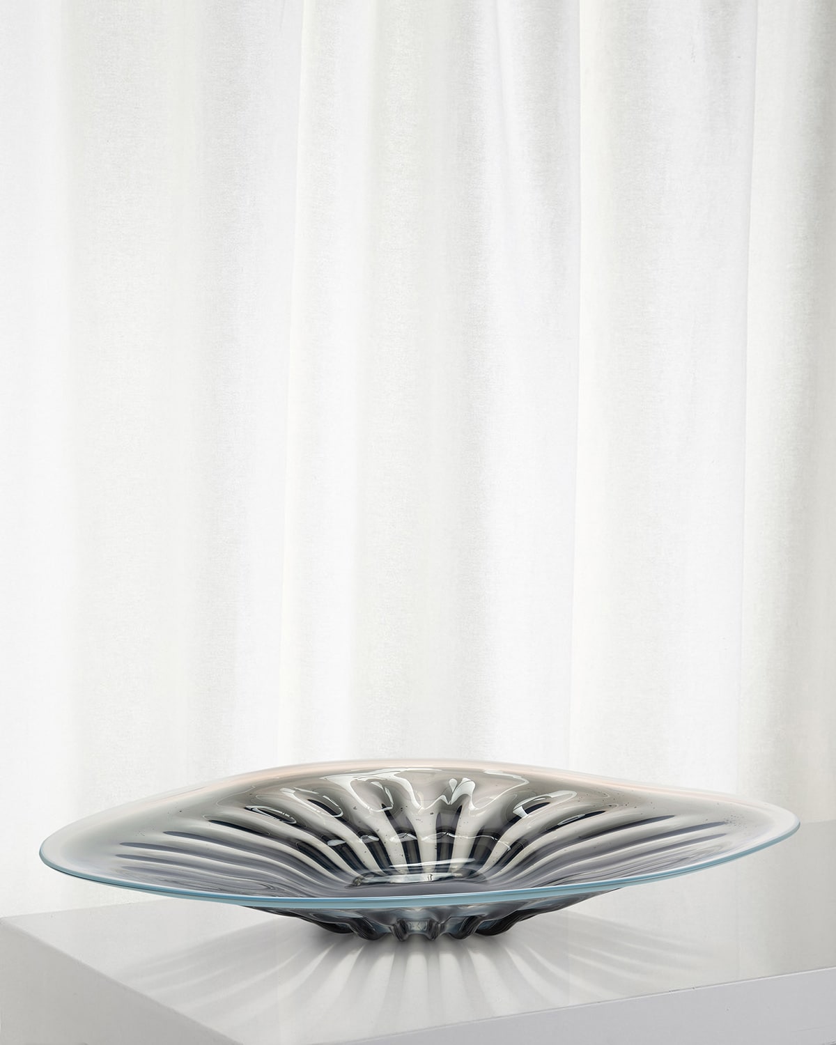 John-richard Collection Rays Of Blue/white Charger In Blue/white