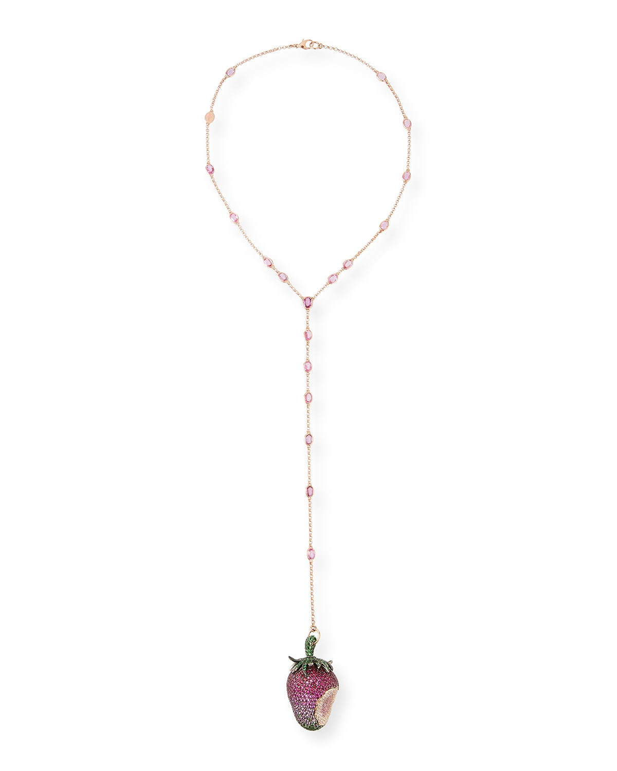 Alexander Laut 18k Multi-Stone Strawberry Pendant Necklace